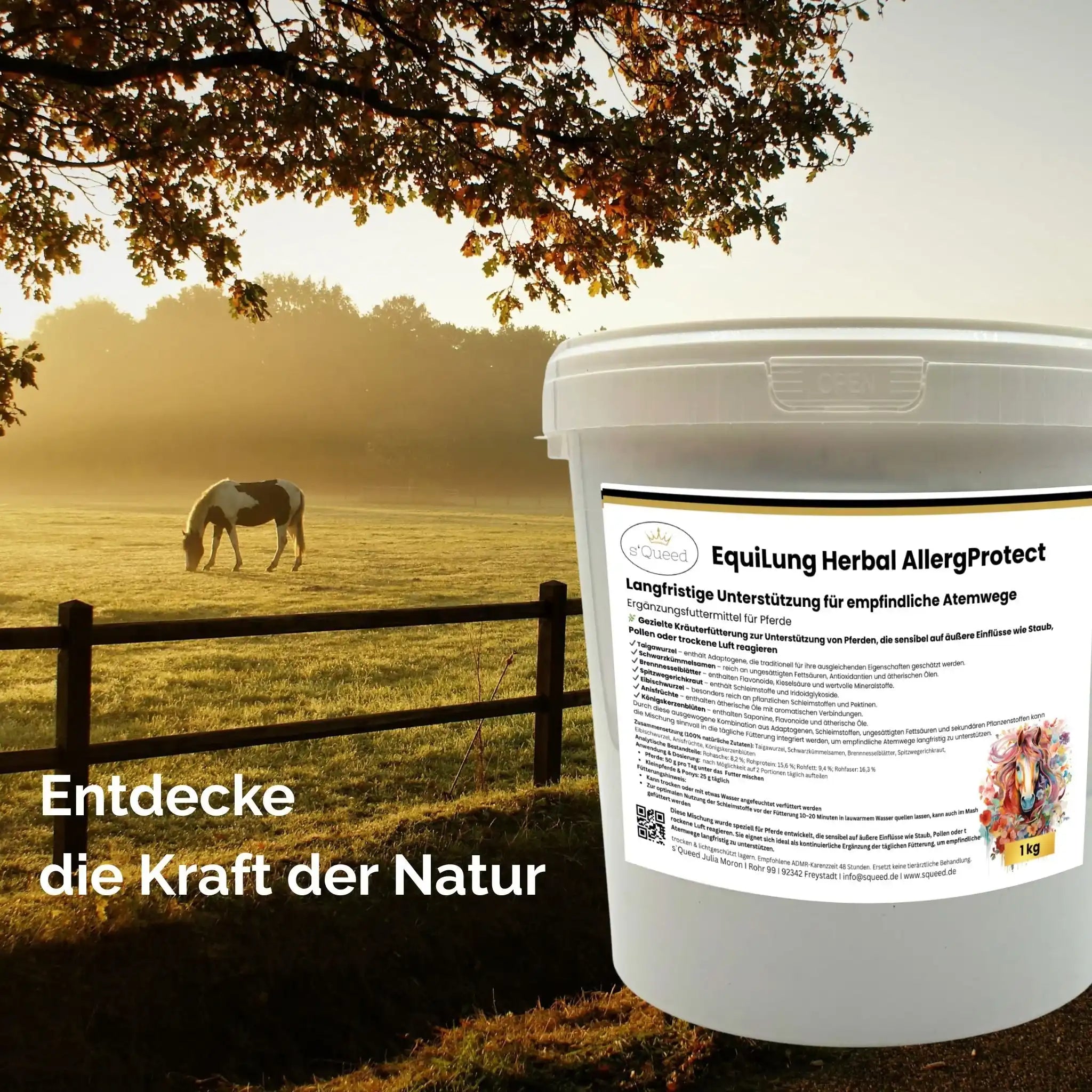 EquiLung Herbal AllergProtect Kräutermischung Für Pferde Zur Langzeitunterstützung Empfindlicher Atemwege Staub Pollen by s`Queed