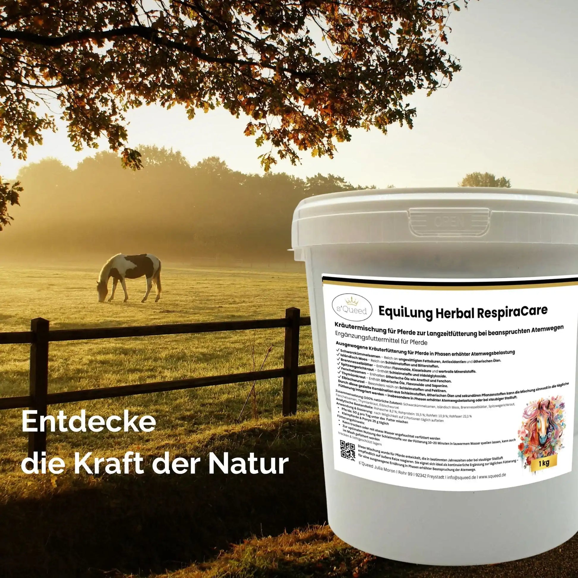 EquiLung Herbal RespiraCare Kräutermischung Für Pferde Zur Langzeitfütterung Bei Beanspruchten Atemwegen by s`Queed