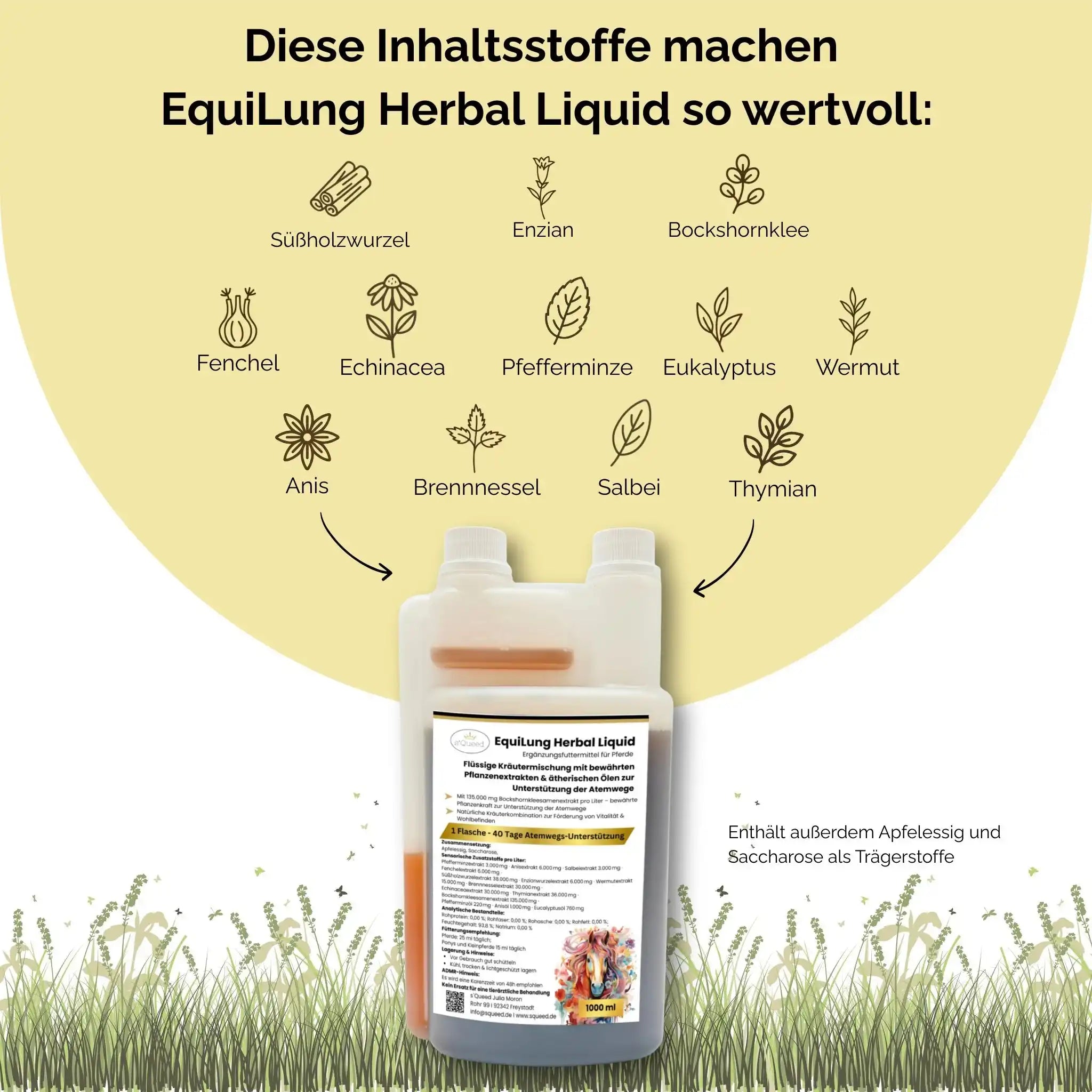 3er Vorteilspaket EquiLung Herbal Liquid Flüssiges Ergänzungsfuttermittel Für Pferde Zur Unterstützung Der Atemwege by s`Queed