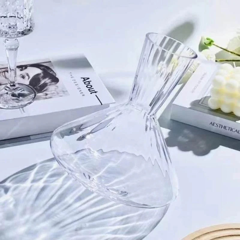 Exklusiver Rotierender Kristallglas Dekanter Mit 1 Liter Fassungsvermögen Für Rotwein Optimal 360 Grad Dekantieren