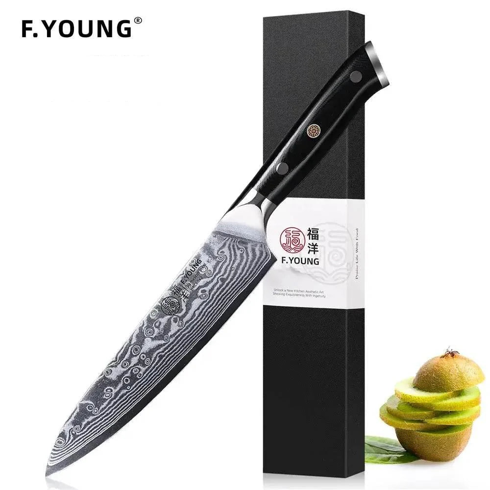 F.YOUNG 5 Zoll Damastmesser Mit VG10 Klinge Und G10 Griff 67 Lagen Küchenmesser Premium