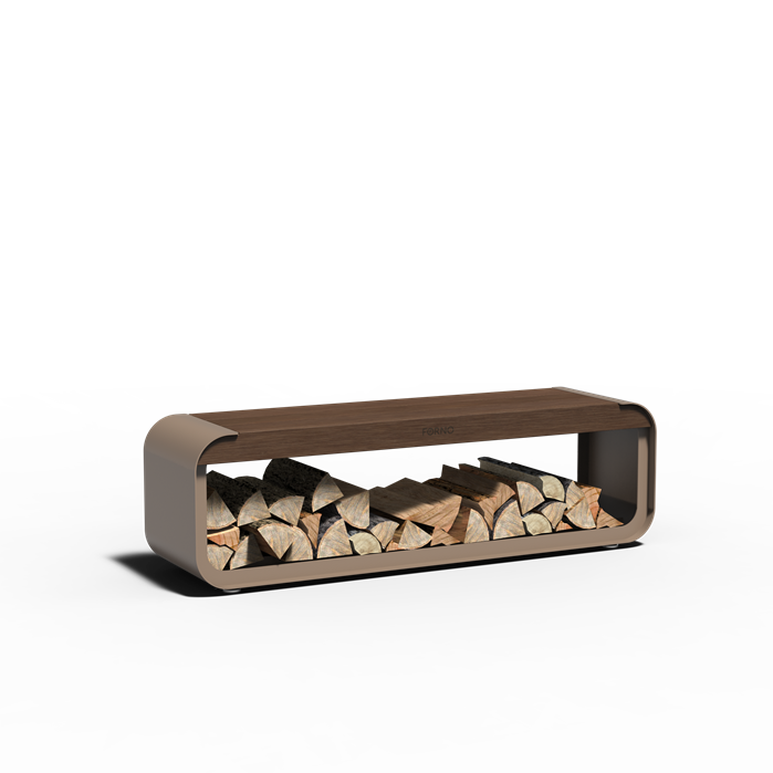 Aluminium Holzlager SERRA mit Sitz