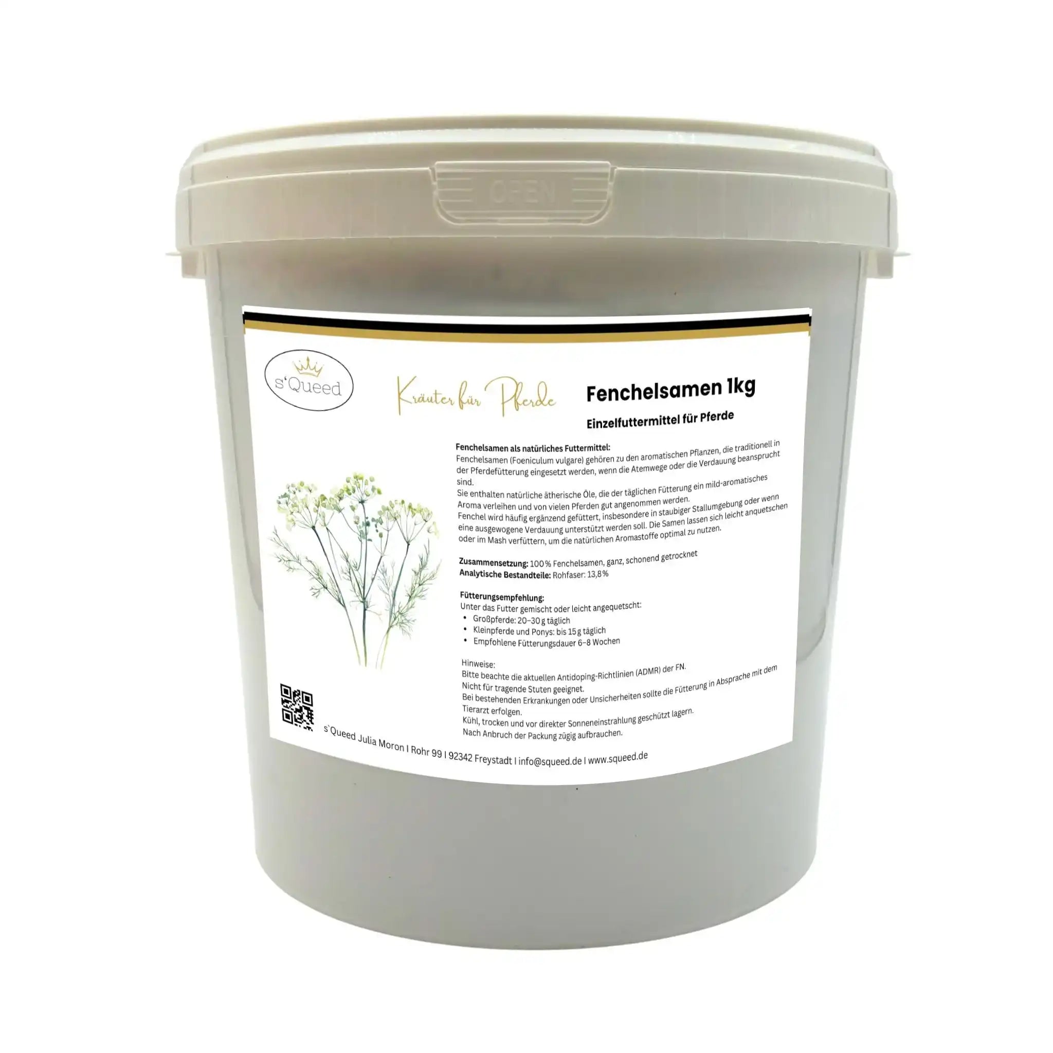 Fenchel Für Pferde 1 Kg Bewährtes Kraut Für Atemwege Verdauung Als Einzelfuttermittel Pferde by s`Queed