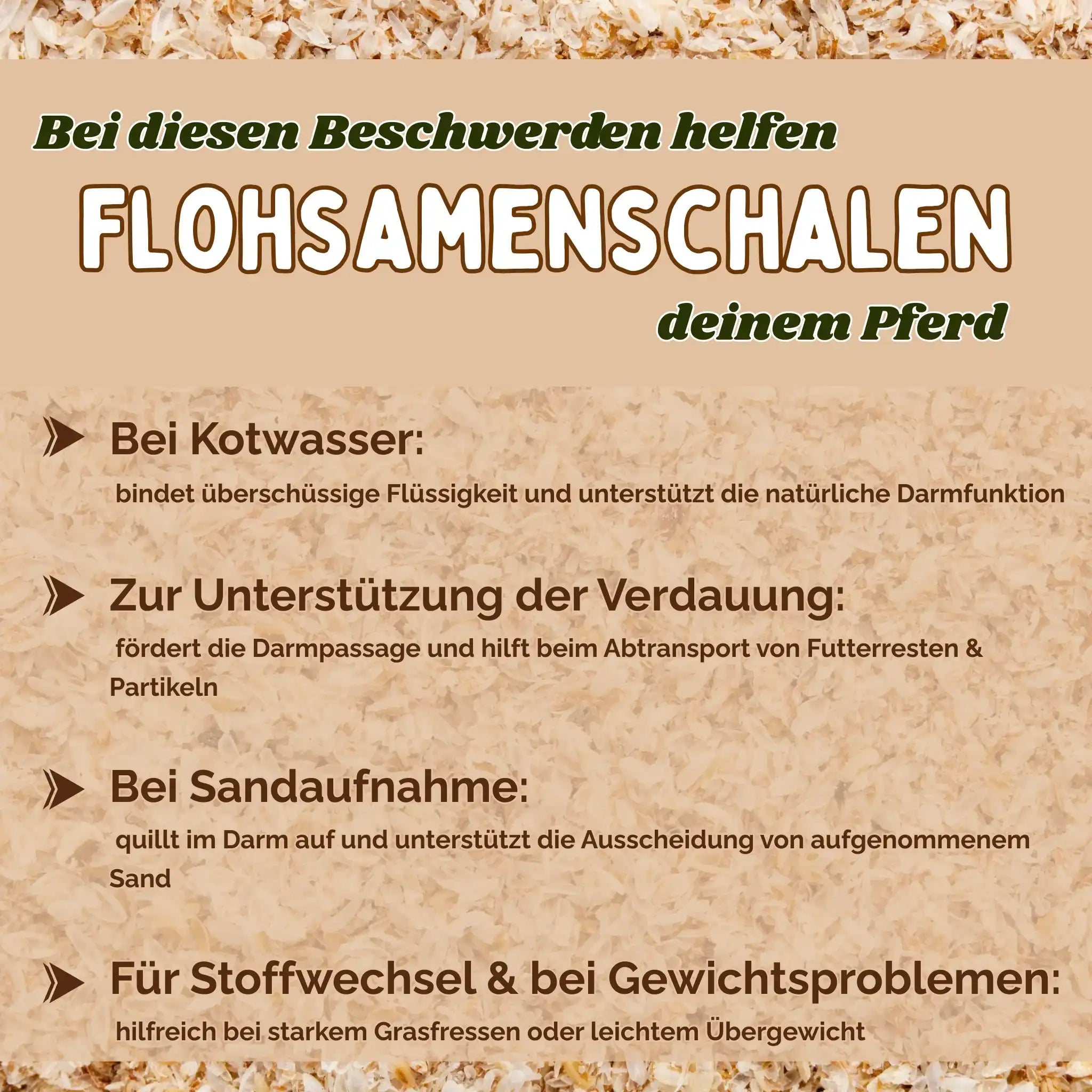 Indische Flohsamenschalen Für Pferde 1,5 Kg Unterstützen Verdauung Darmfunktion Bei Kotwasser Und Verdauungsproblemen by s`Queed