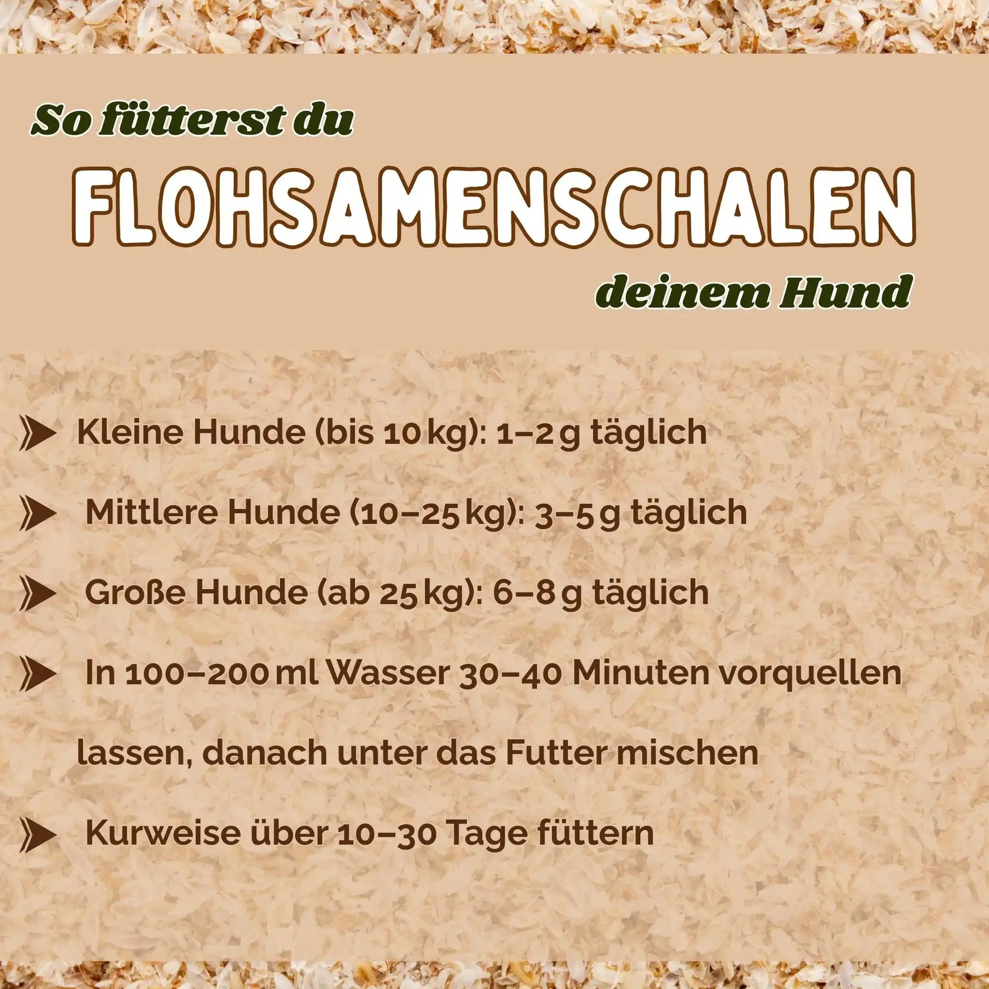 Flohsamenschalen Hund 500 g Naturrein Indischer Wegerich Für Hunde Zur Gesunden Verdauung Als Einzelfuttermittel by s`Queed