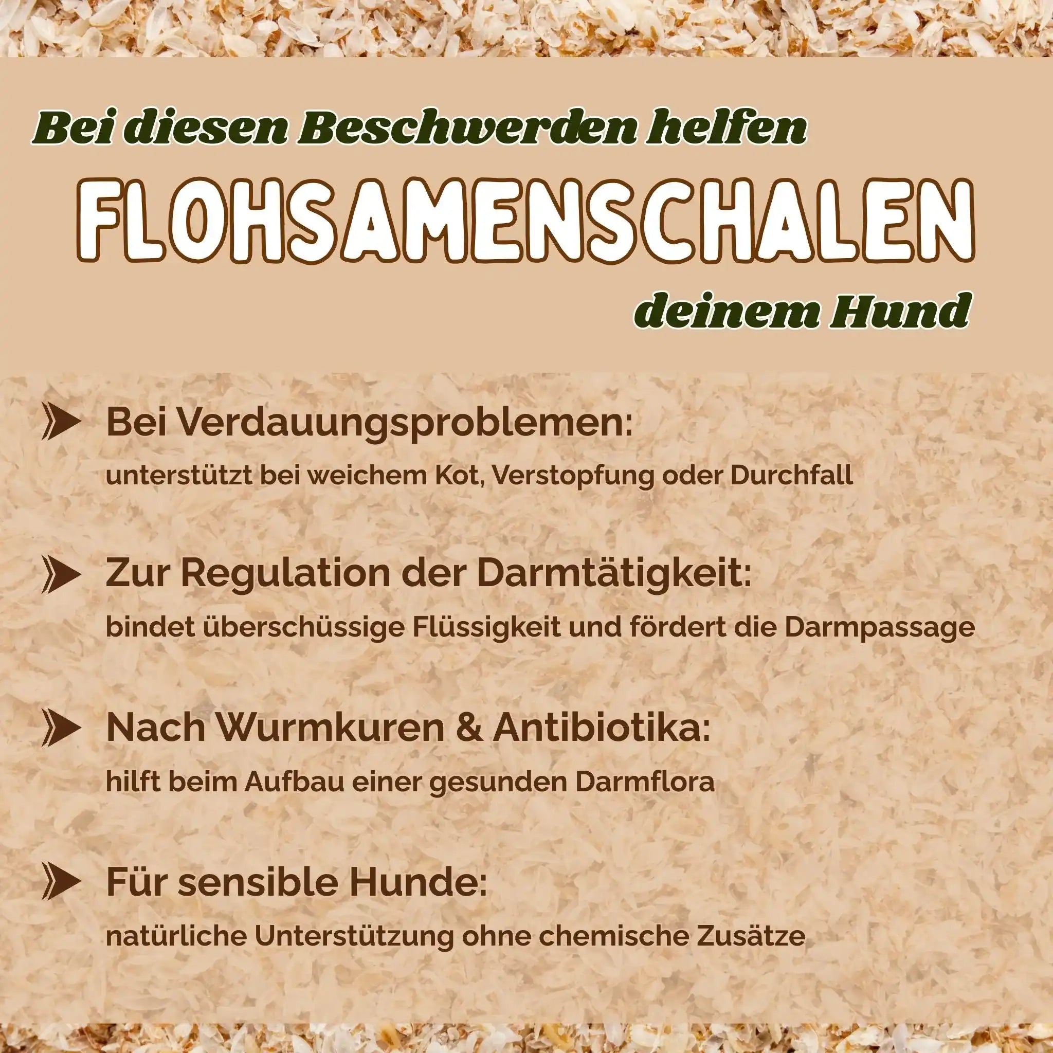 Flohsamenschalen Hund 500 g Naturrein Indischer Wegerich Für Hunde Zur Gesunden Verdauung Als Einzelfuttermittel by s`Queed