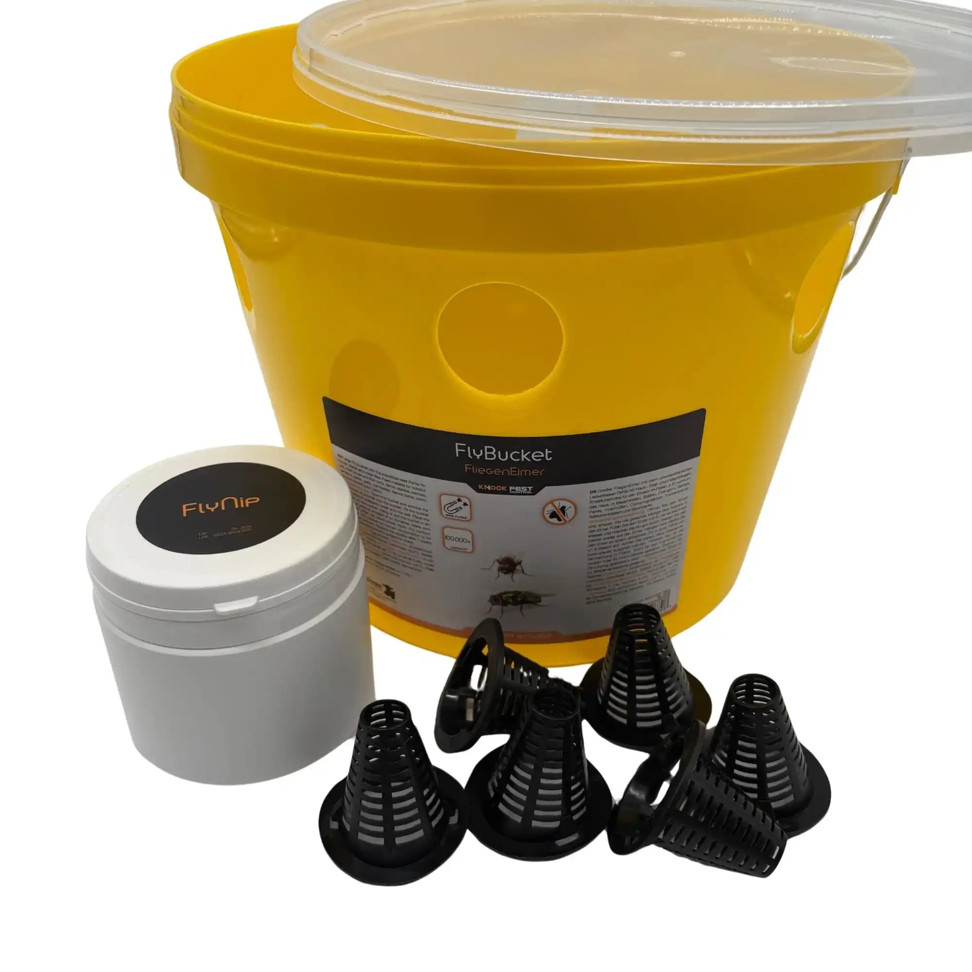 Fliegenfalle Knock Pest FlyNip FliegenEimer Lockstoff Schutz Gegen Fliegen Stall Offenstall Weide Paddock Für Pferde by s`Queed