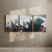 Mont Blanc Massif, Mountain Triptych Wall Art – Landscape Photography Print by Chamonix Prints