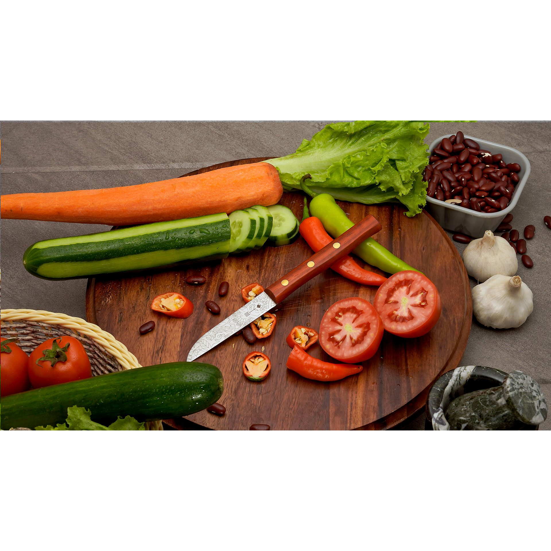 Gemüsemesser Zöppken Style Aus Solingen Mit Dünnschliff Technologie Edler Holzgriff Und Lasergravur Rostfrei Ergonomisch
