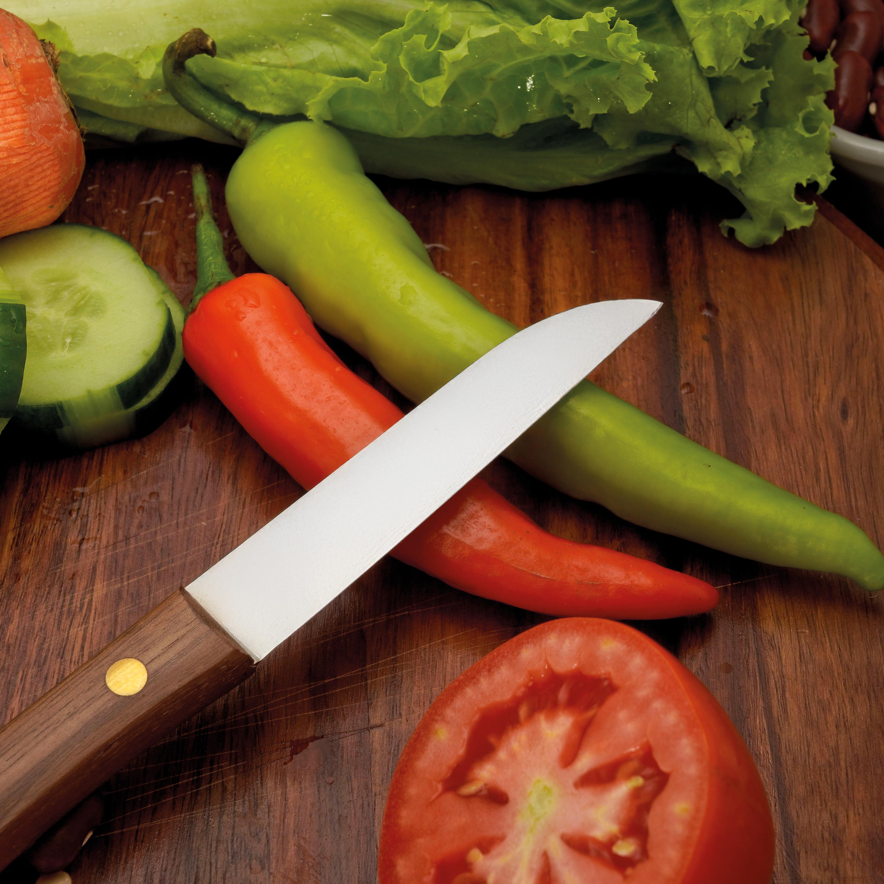 Gemüsemesser Zöppken Style Aus Solingen Mit Dünnschliff Technologie Edler Holzgriff Und Lasergravur Rostfrei Ergonomisch