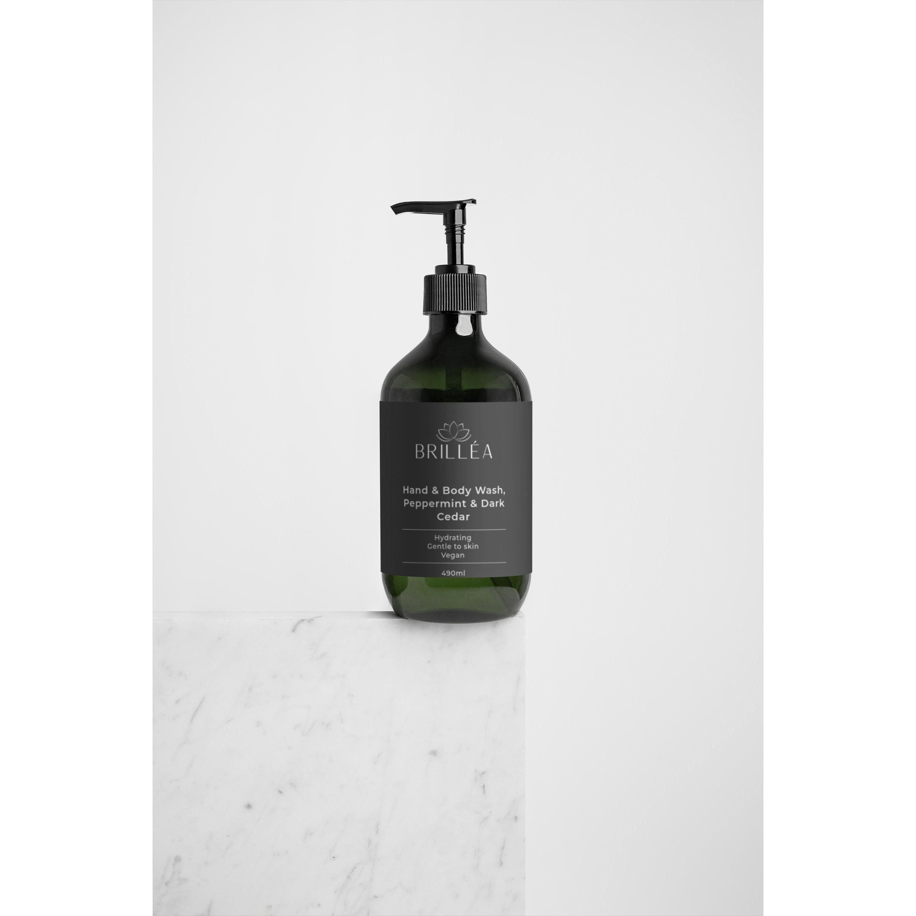 Naturseife Hand & Body Pfefferminze & Dunkle Zeder - 490ml