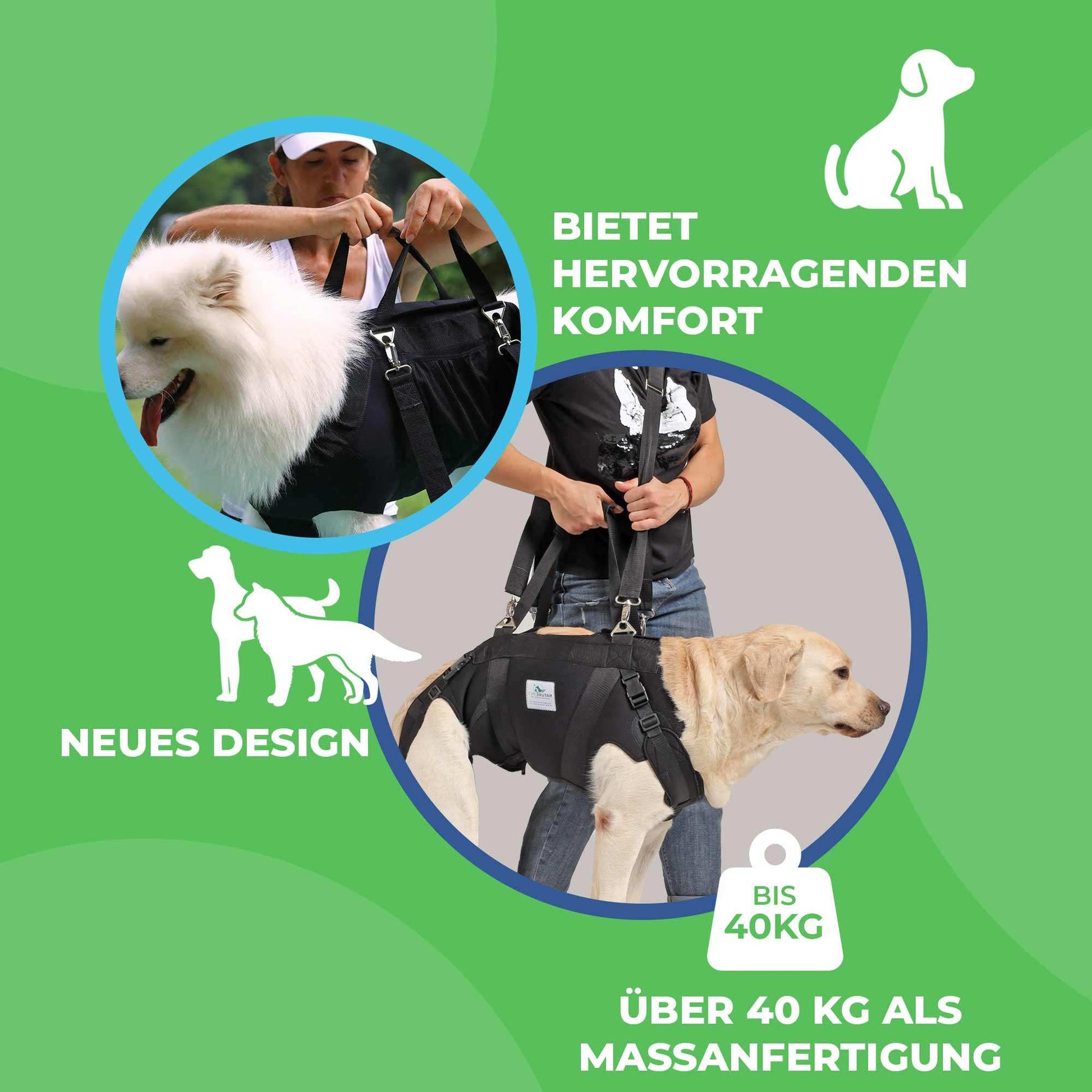 Durchgehende Tragehilfe für Hunde by Nature Pet