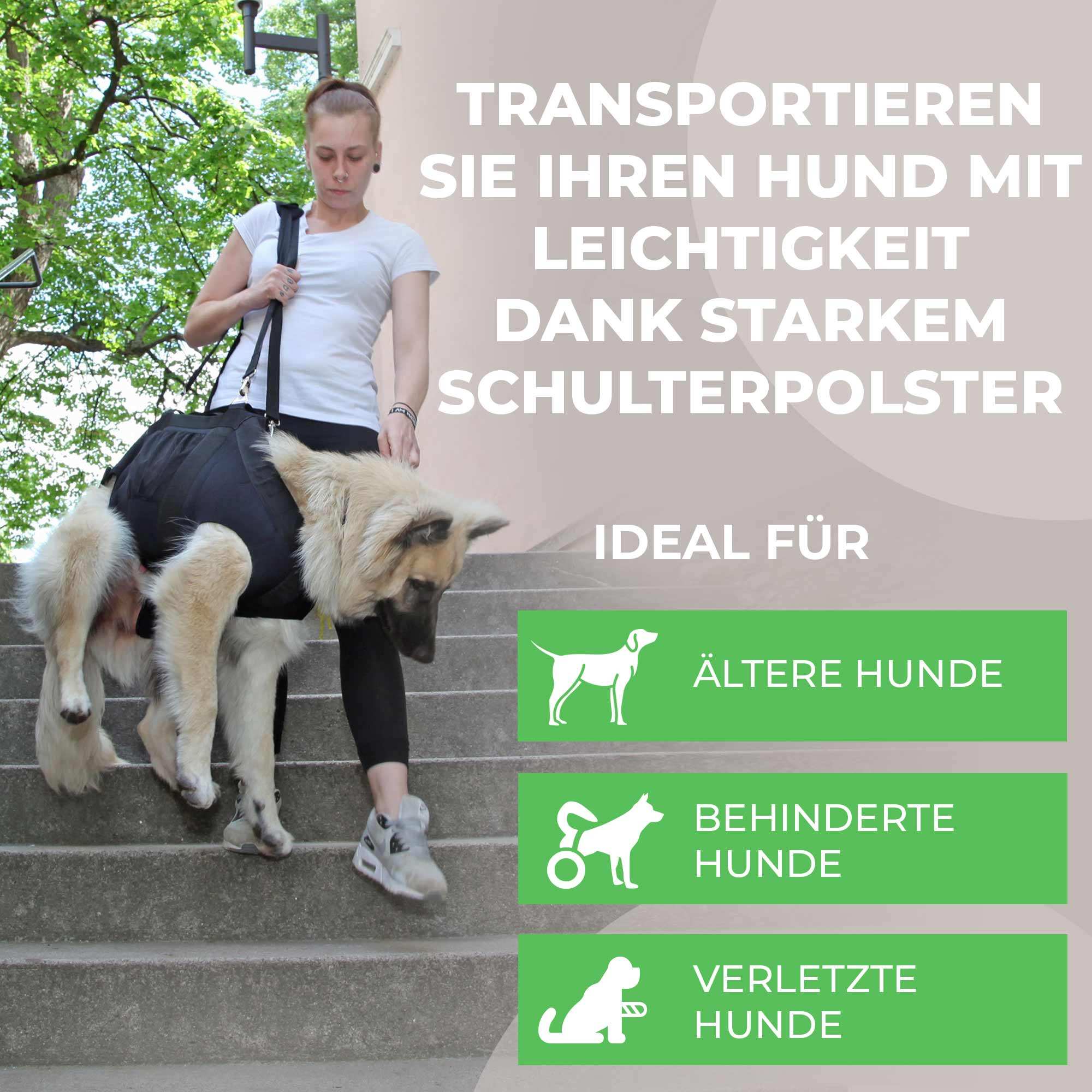 Durchgehende Tragehilfe für Hunde by Nature Pet
