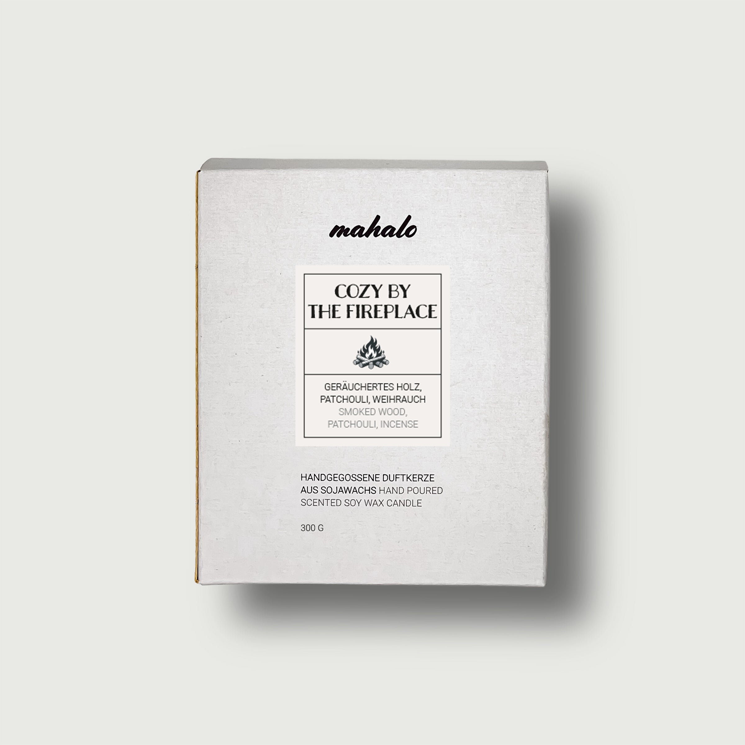 Duftkerze Cozy By The Fireplace Kaminfeuer Duft Von Rauchigem Holz Patchouli Und Weihrauch