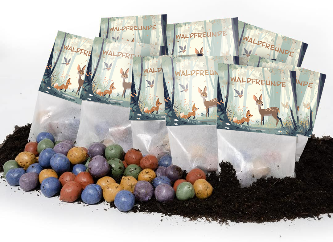 10x5 Blumenmurmeln im Tütchen – Waldfreunde