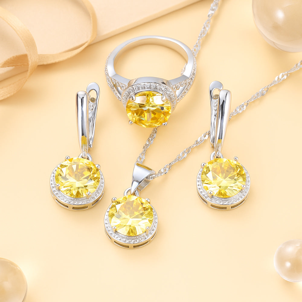 Schmuck Set aus 925er Sterling Silber, Sparkling Stones