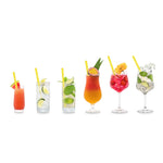 Gelbe Glasstrohhalme 6x 20cm Gerade - NEON