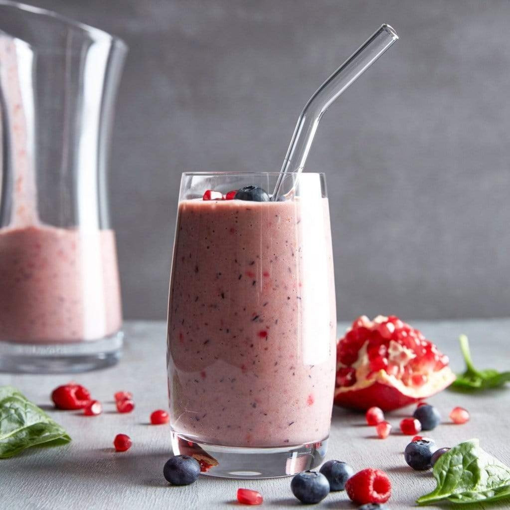 6x 20cm (Gebogen) Glasstrohhalme