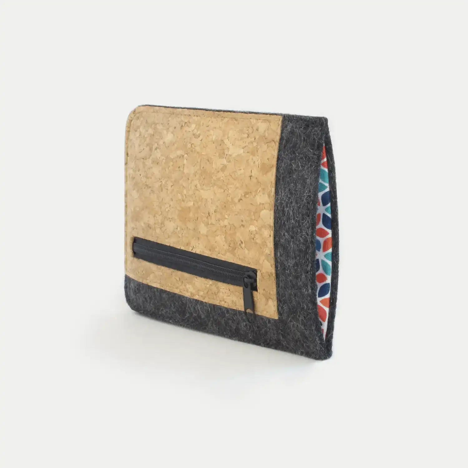 Handytasche mit Kartenfach für Samsung Galaxy M32 | anthrazit - colorful | Modell "ZIP"