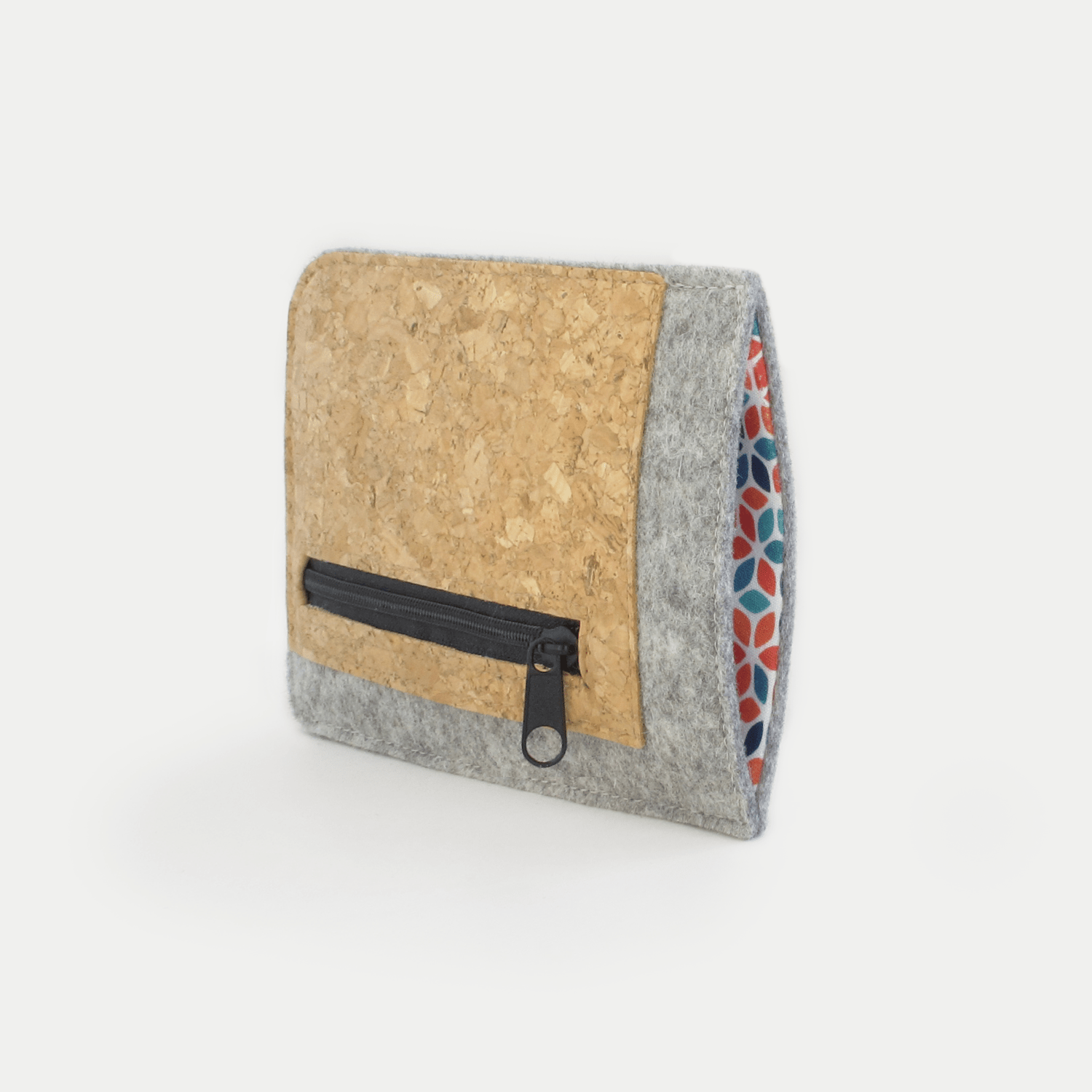 Handytasche mit Kartenfach für Motorola Edge 40 | hellgrau - colorful | Modell "ZIP"