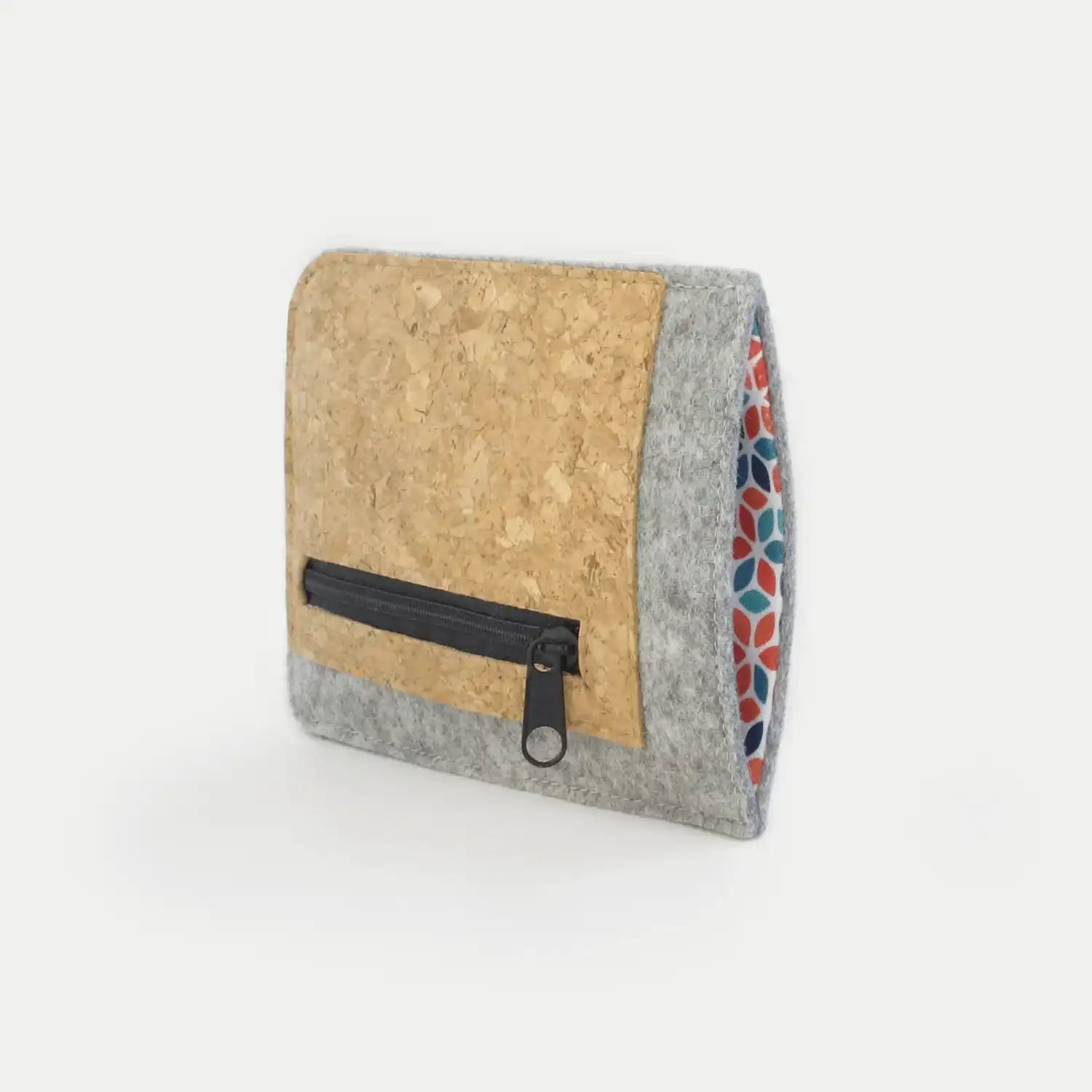 Handytasche mit Kartenfach für Google Pixel 8 Pro | hellgrau - colorful | Modell "ZIP"