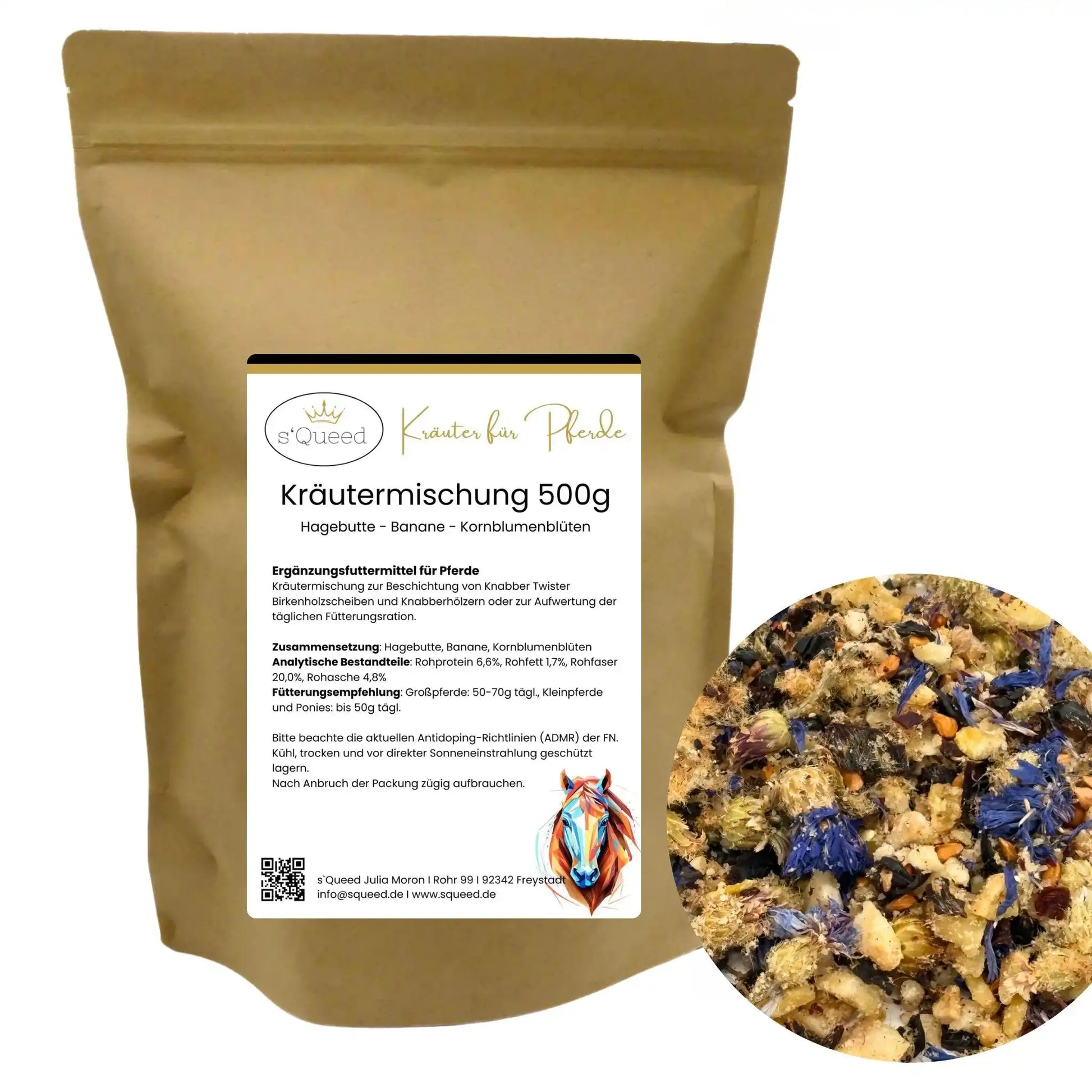 Kräutermischung 500 g Zur DIY Beschichtung Von Knabber Twister Scheiben Und Birkenhölzern Für Pferde by s`Queed