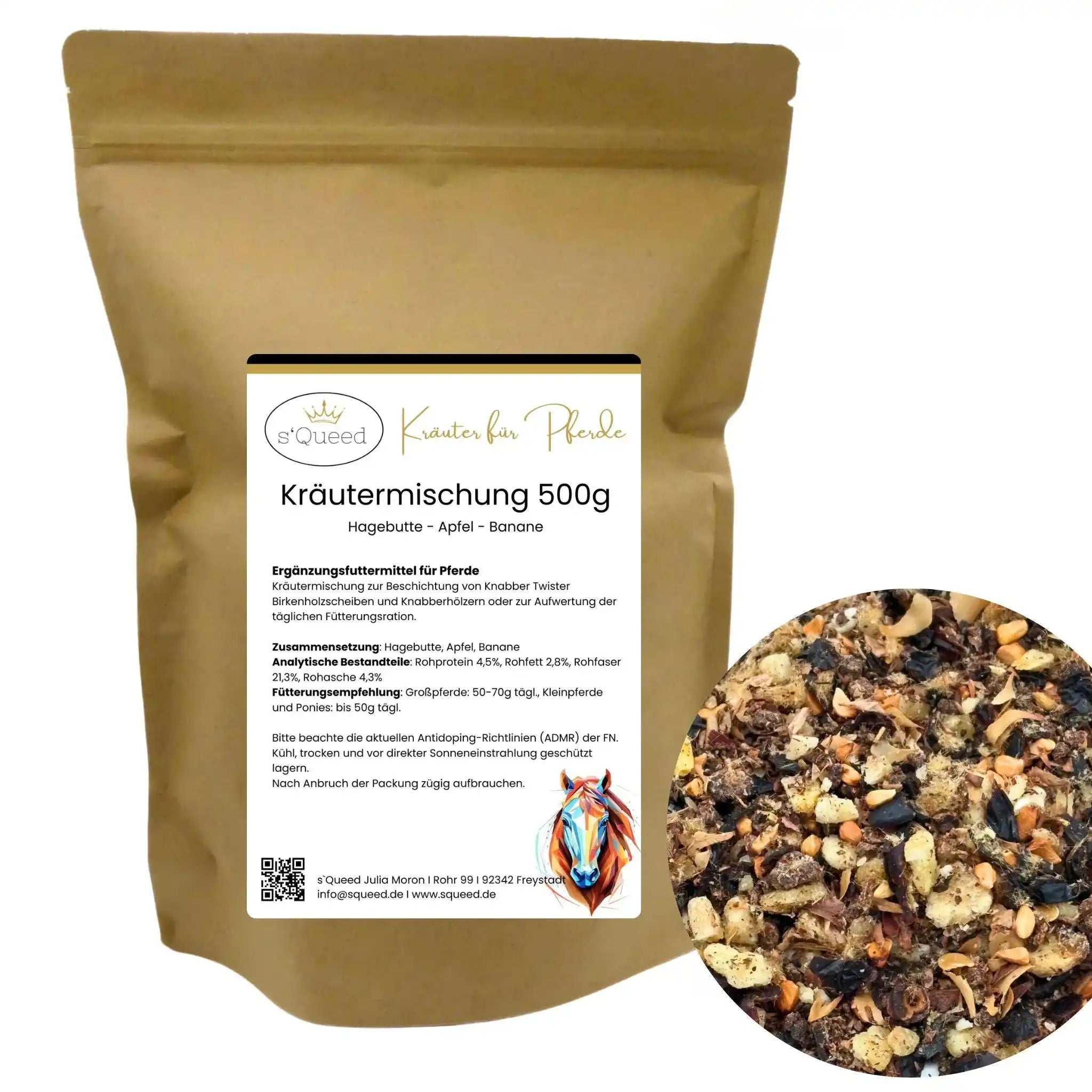 Kräutermischung 500 g Zur DIY Beschichtung Von Knabber Twister Scheiben Und Birkenhölzern Für Pferde by s`Queed