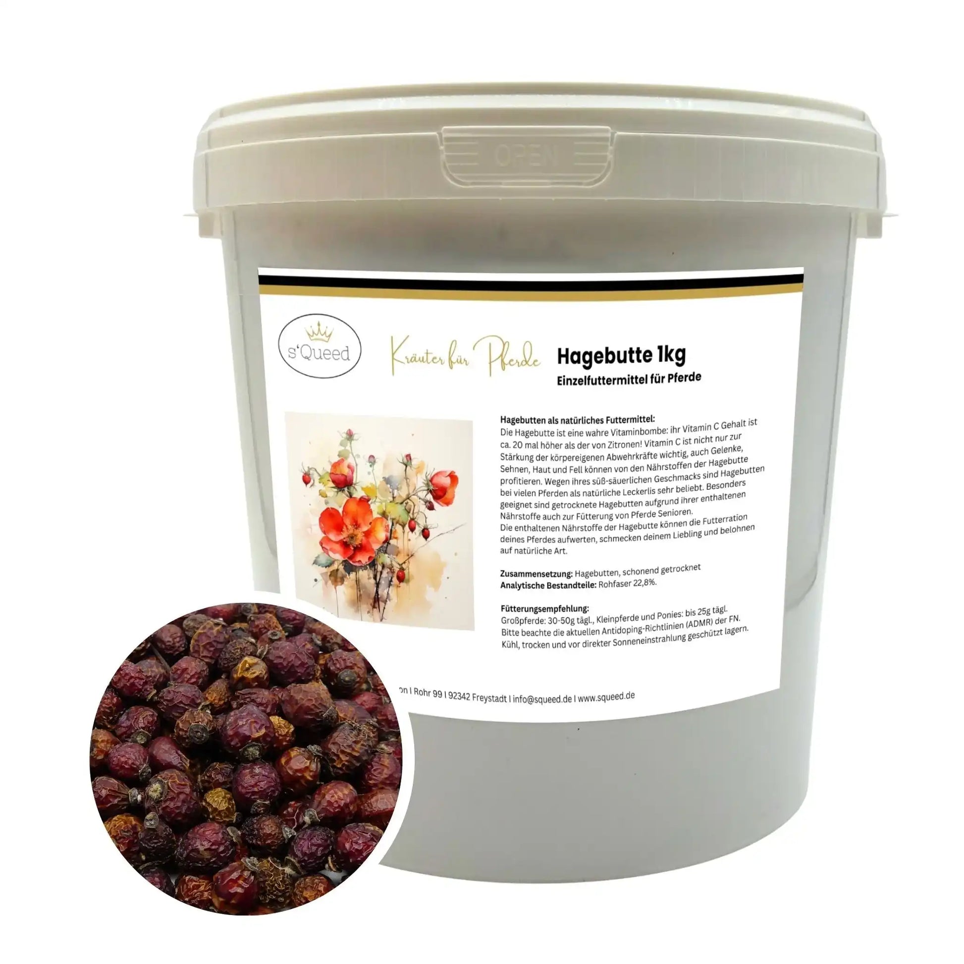 Hagebutten Für Pferde Getrocknet Ganze Frucht Natürliche Belohnung Vitaminbombe Gesunder Snack Schonend Getrocknet by s`Queed