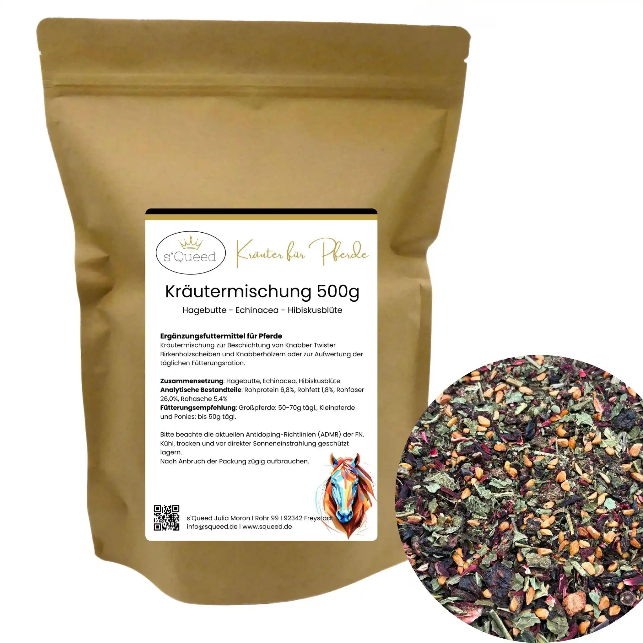 Kräutermischung 500 g Zur DIY Beschichtung Von Knabber Twister Scheiben Und Birkenhölzern Für Pferde by s`Queed