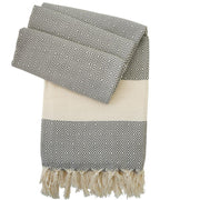 Hamamtuch Charlotte Dunkelgrau Handgewebt Pestemal Sehr Gut Öko-Test Für Strand Sauna Pool Pareo Oder Schal