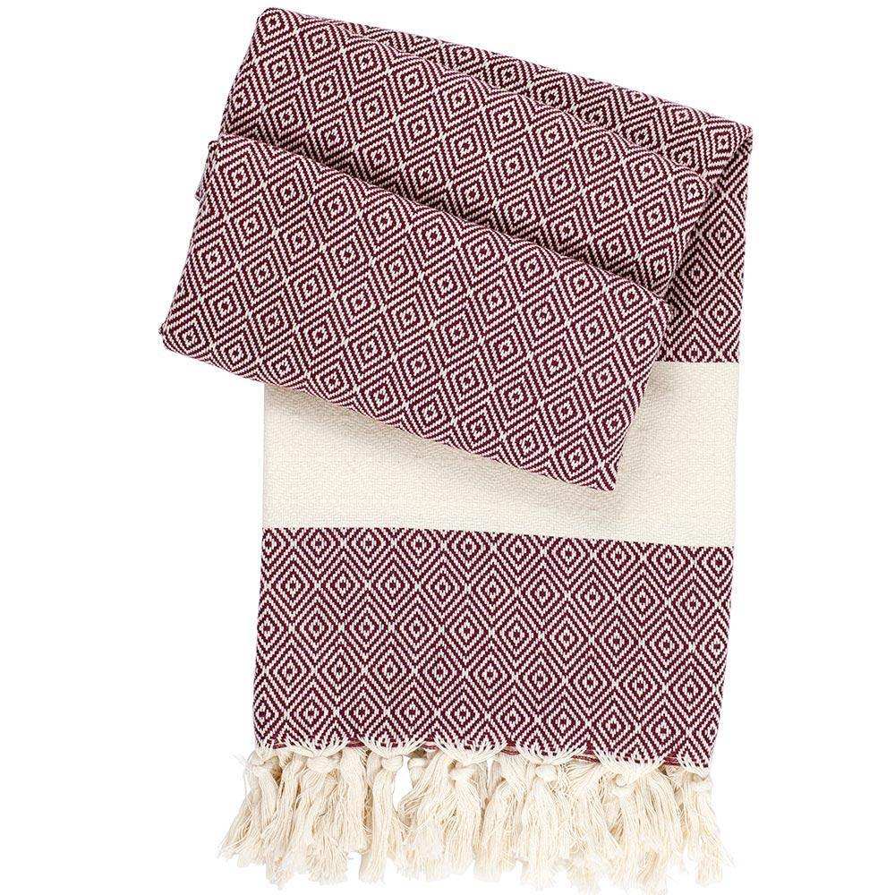 Hamamtuch Charlotte Bordeaux Handgewebt Öko Test Sehr Gut Geprüft Ideales Tuch Für Strand Sauna Pool Pareo Oder Schal by Hamamista