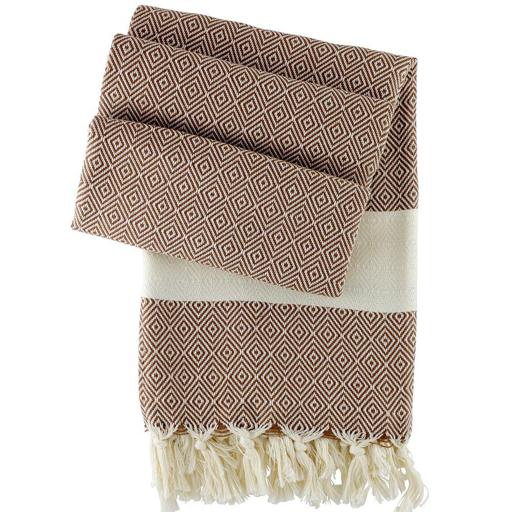 Hamamtuch Charlotte Braun Handgewebt Pestemal Öko-Test Sehr Gut Ausgezeichnet Vielseitiges Strandtuch Sauna Und Pool Tuch