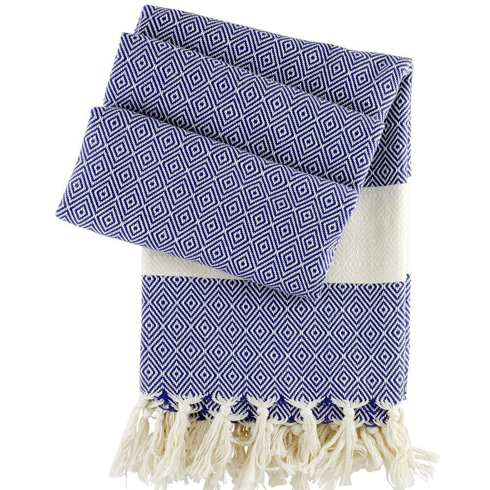 Hamamtuch Charlotte Dunkelblau Handgewebt Pestemal Öko-Test Sehr Gut Auszeichnung Ideal Für Strand Sauna Pool