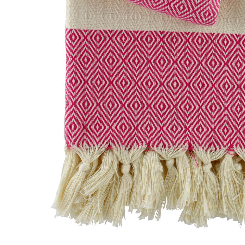 Hamamtuch Charlotte Fuchsia Handgewebt Pestemal Öko-Test Sehr Gut Strandtuch Sauna Pool Pareo Schal