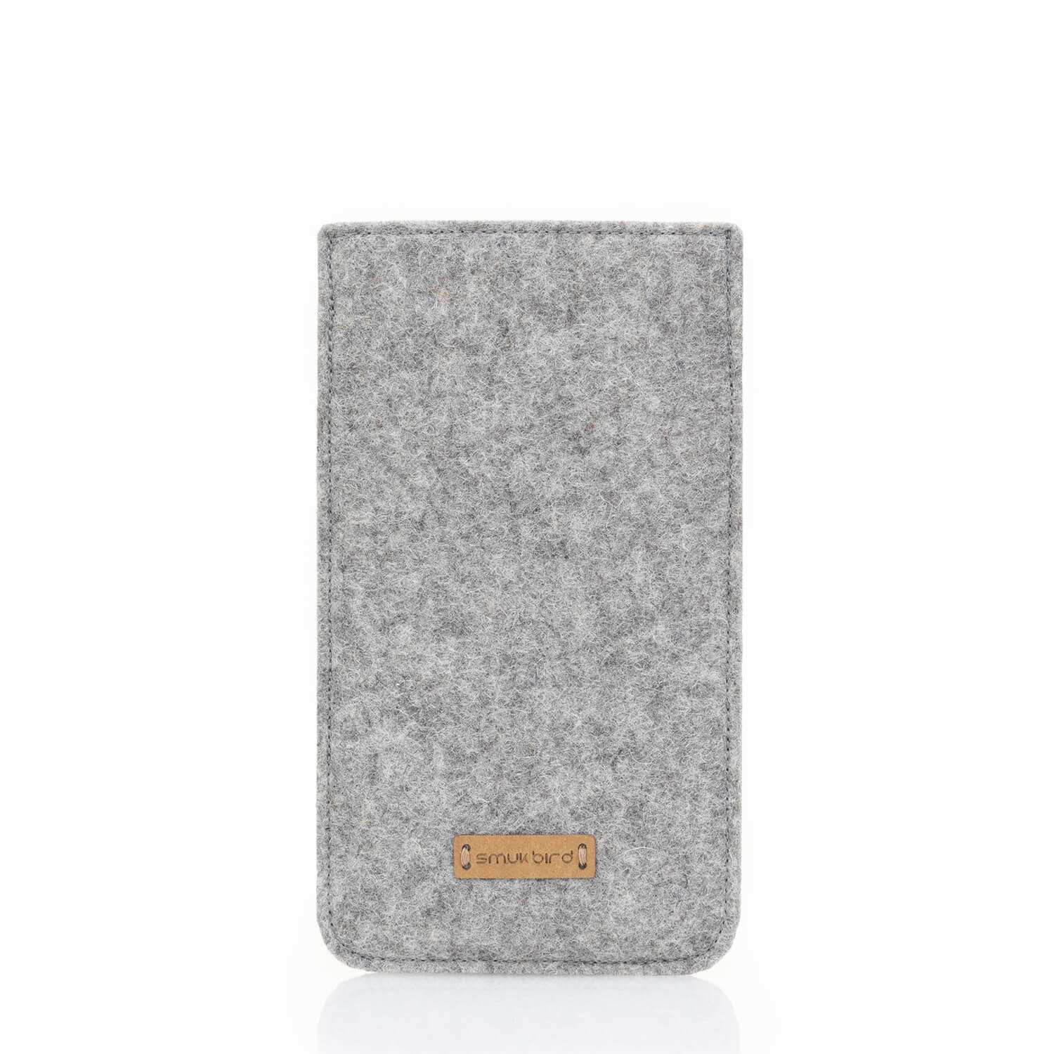 Handytasche für Motorola Edge 40 Neo | aus Filz und Bio-Baumwolle | hellgrau - stripes | Modell "LET"