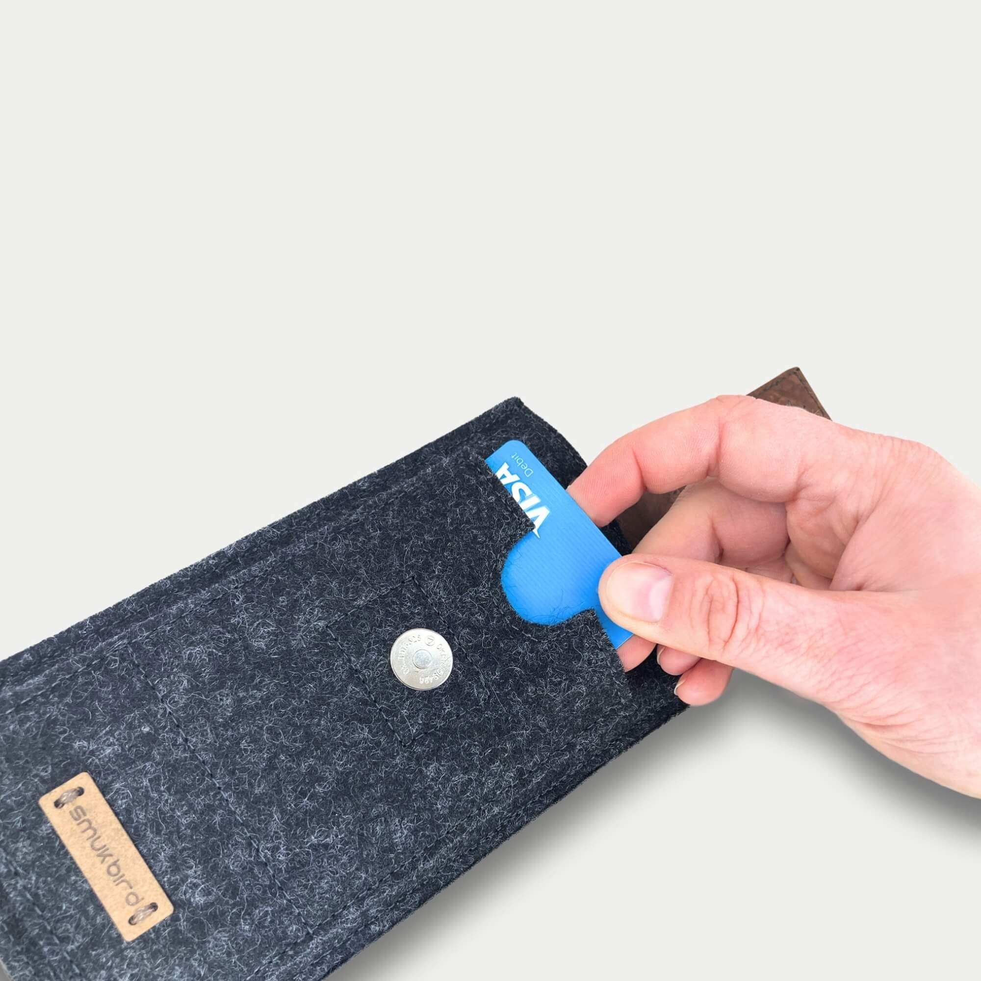 Handy Gürteltasche für Samsung Galaxy S24 FE | mit Magnetverschluss und Kartenfach | anthrazit | Modell CLIP