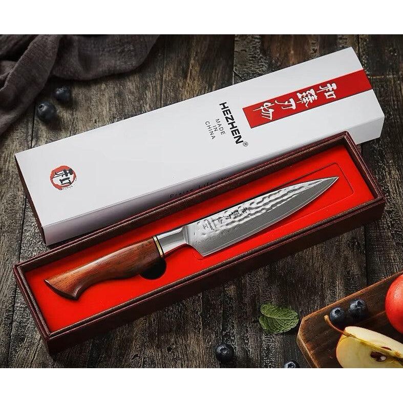 HEZHEN Santoku Damastmesser Master Series 5 Zoll Klinge 73 Lagen Premium Qualität