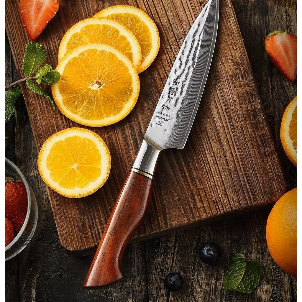 HEZHEN Santoku Damastmesser Master Series 5 Zoll Klinge 73 Lagen Premium Qualität