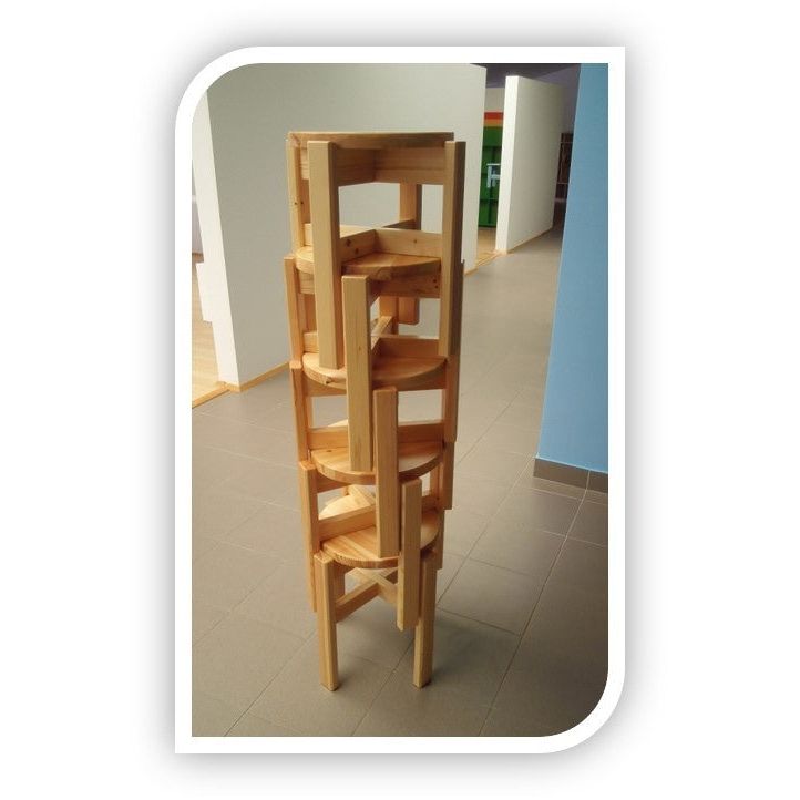 Leo Hocker stapelbar | Schemel Kiefer Massivholz | 100% Bio