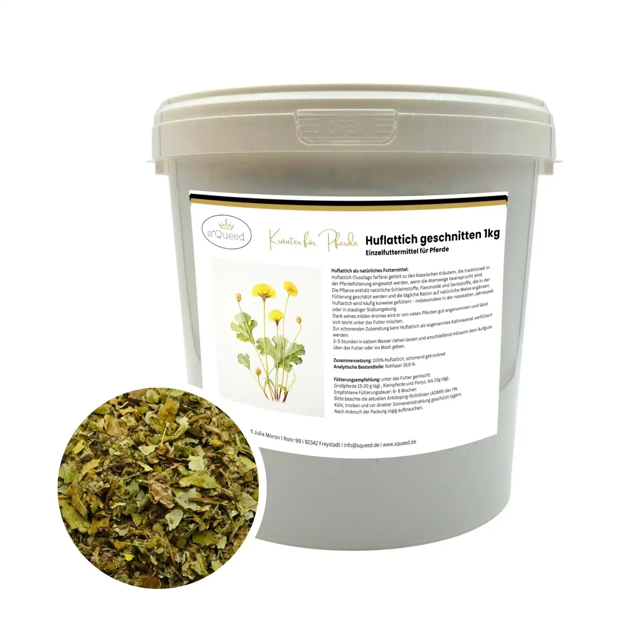 Huflattich Für Pferde 1kg Einzelfuttermittel Für Beanspruchte Atemwege Natürliches Kraut Für Die Atemwegsunterstützung by s`Queed