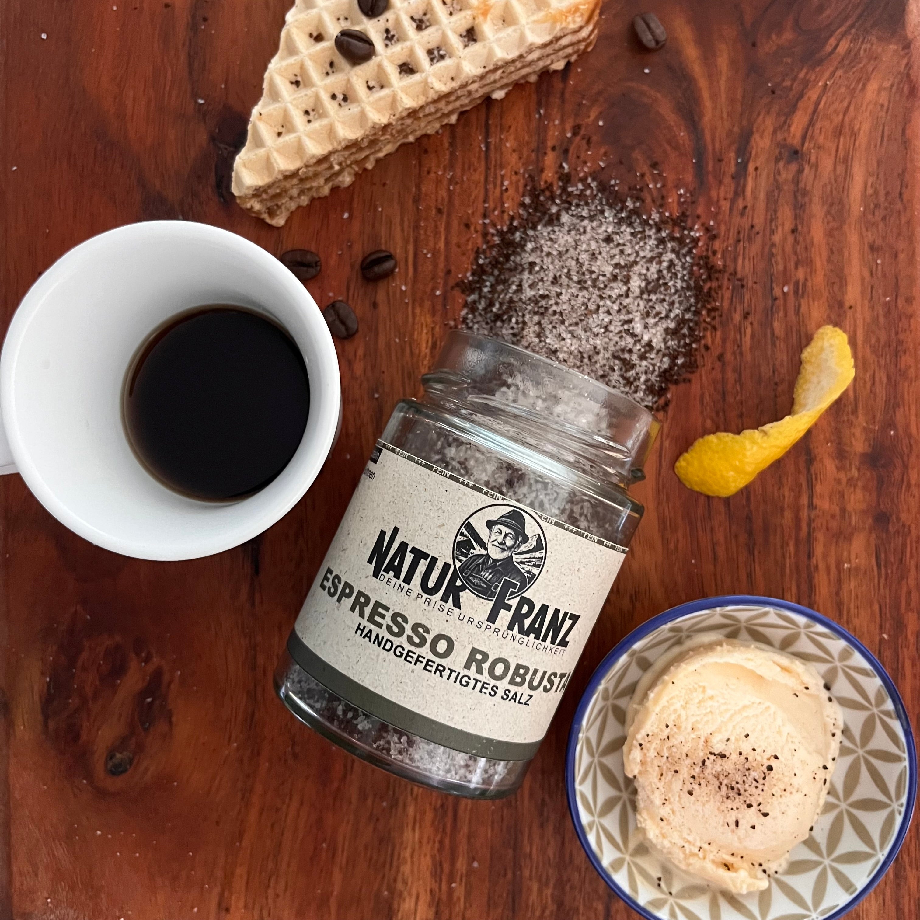 Espresso Robusta Salz Verleiht Steaks Schokolade Desserts Und Tomatengerichten Kräftige Aromatische Tiefe