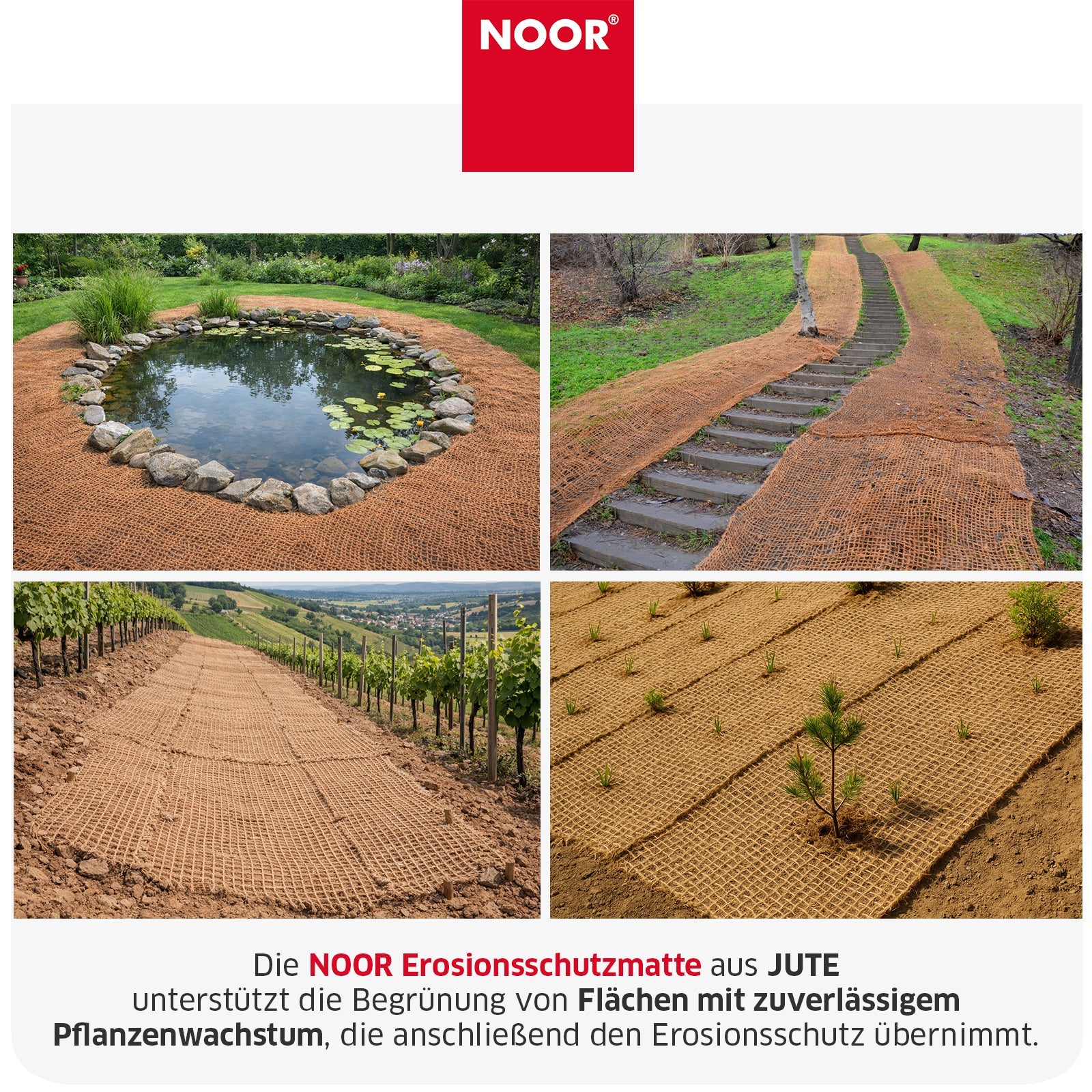 Erosionsschutzmatte Jute - 250 g/m² oder 500g/m²