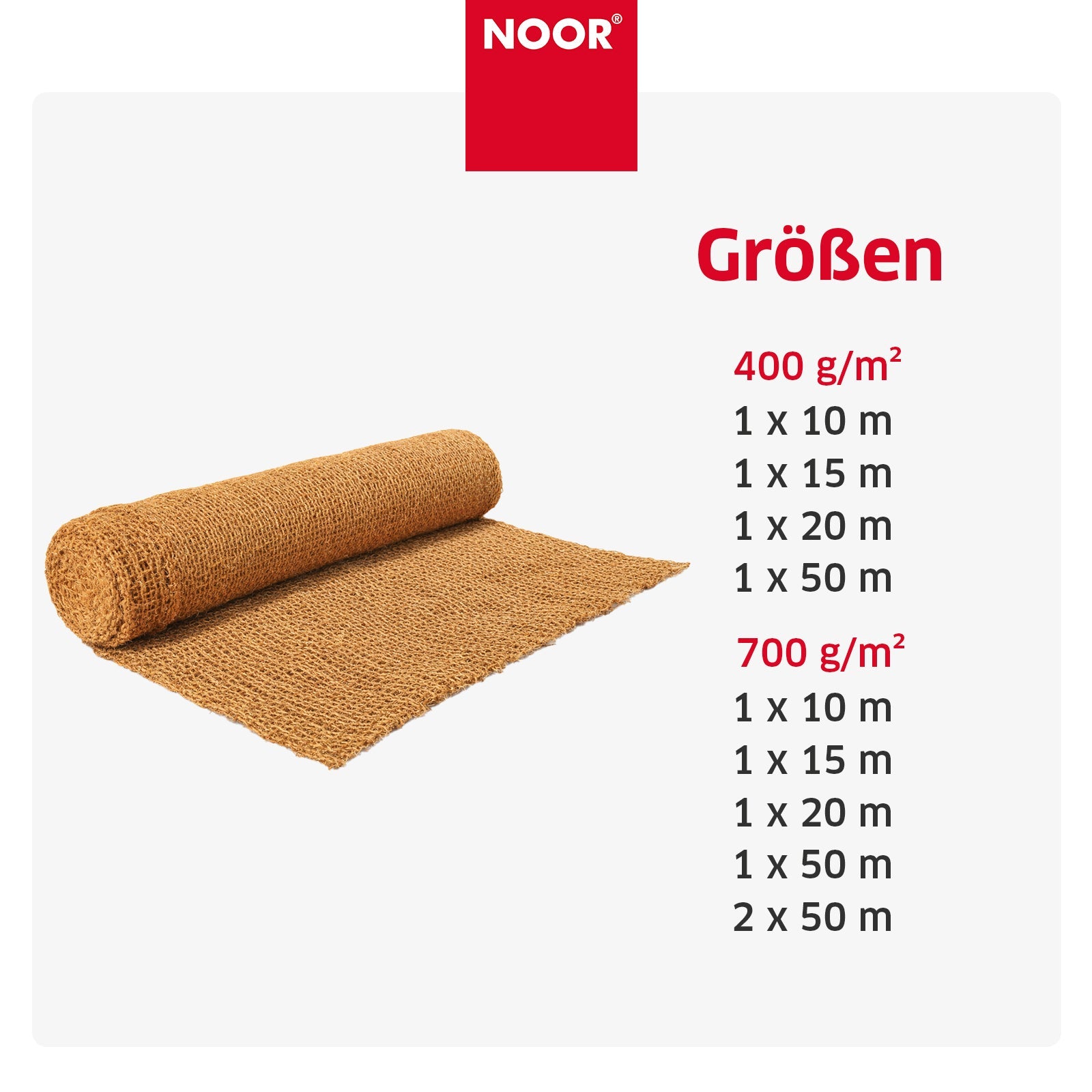 Erosionsschutzmatte Kokos - 400 g/m² oder 700 g/m²