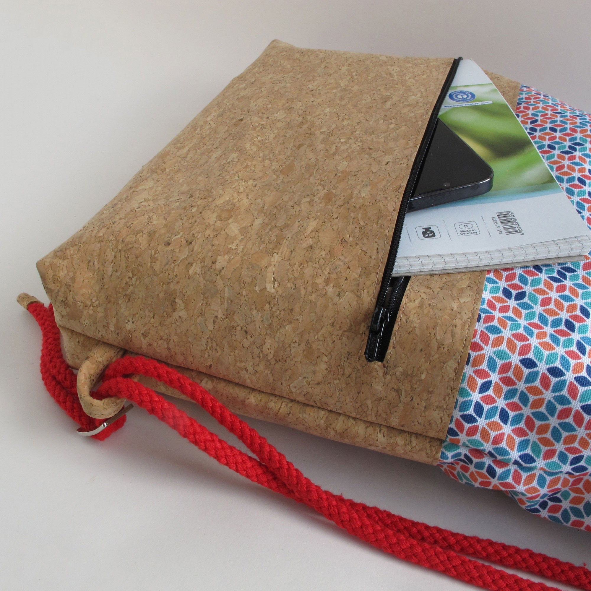 Turnbeutel, Rucksack | aus Baumwolle und Kork | Colorful