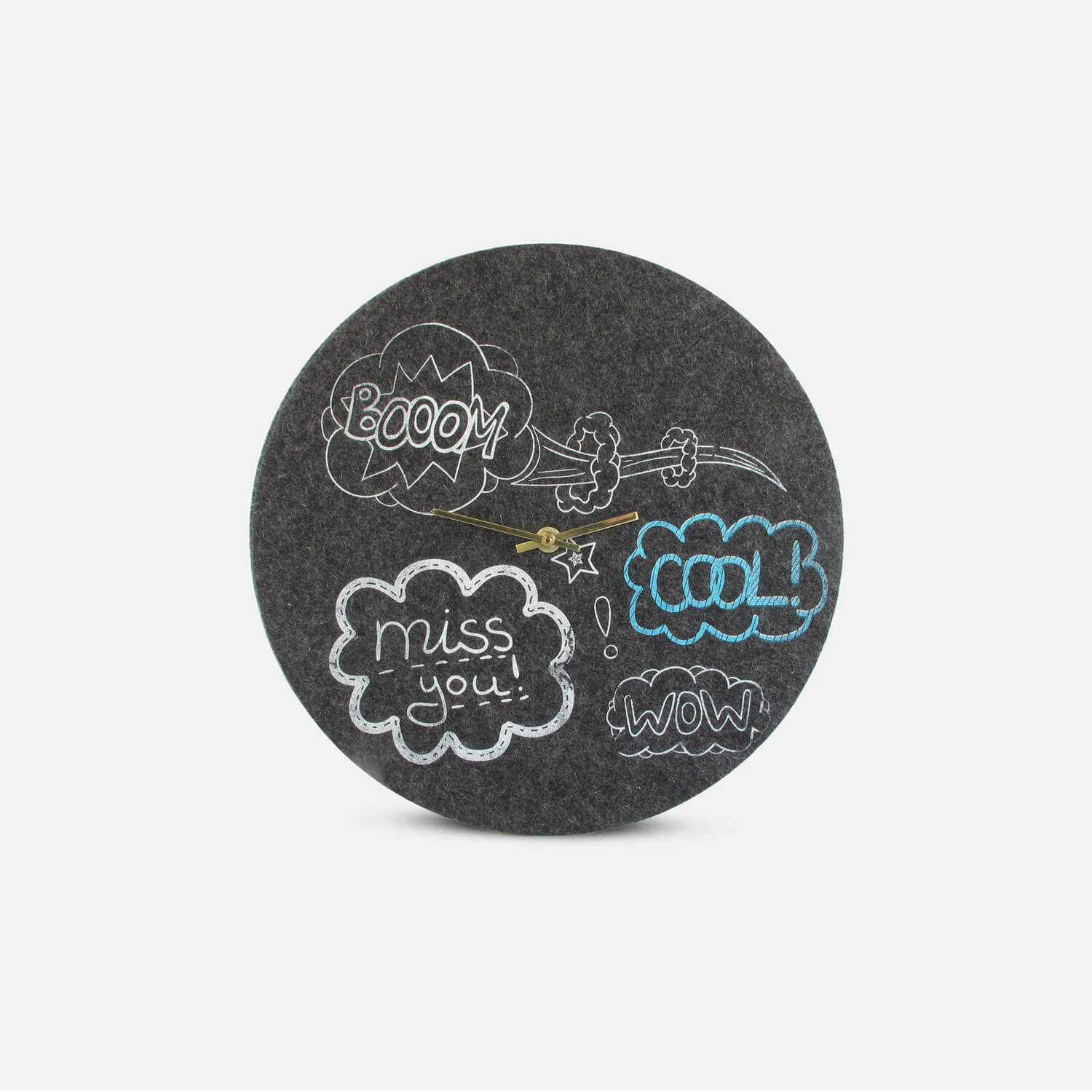 Wanduhr aus Filz und Kork 30 cm | Design "Cool" by Anja Streese