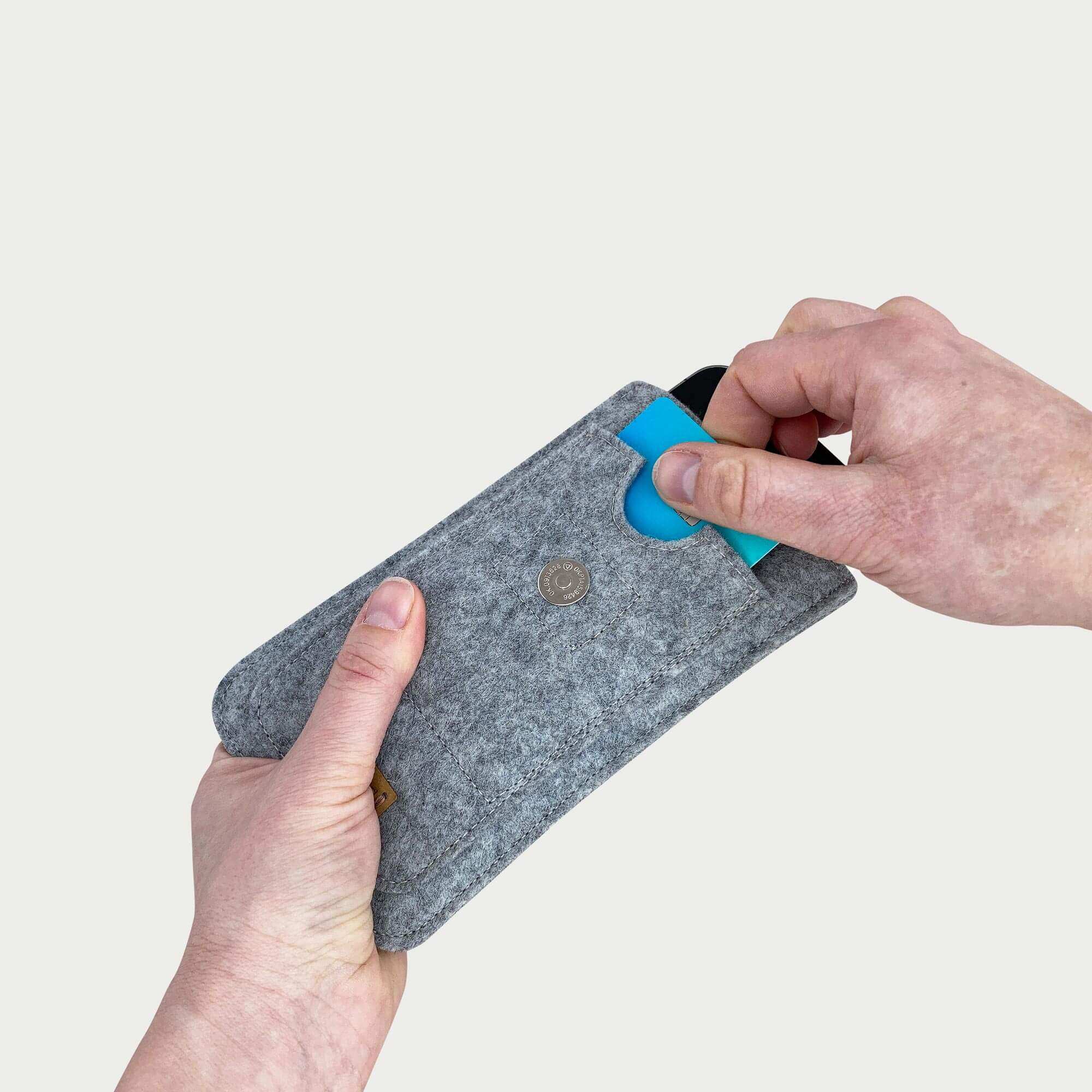 Handytasche für Samsung Galaxy M12 | mit Magnetverschluss und extra Fach | hellgrau - Bloom | Modell HAKA