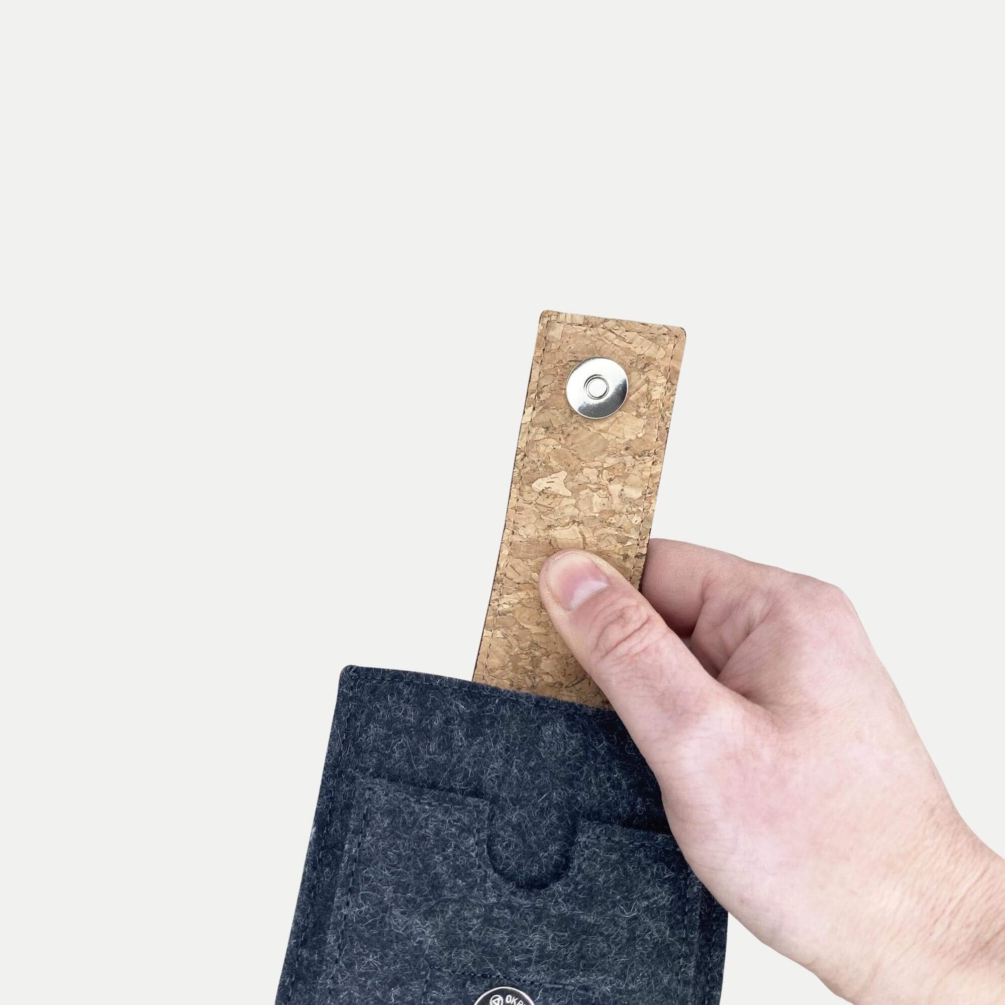 Handytasche für Xiaomi 13 Lite | mit Magnetverschluss und extra Fach | anthrazit - Bloom | Modell HAKA