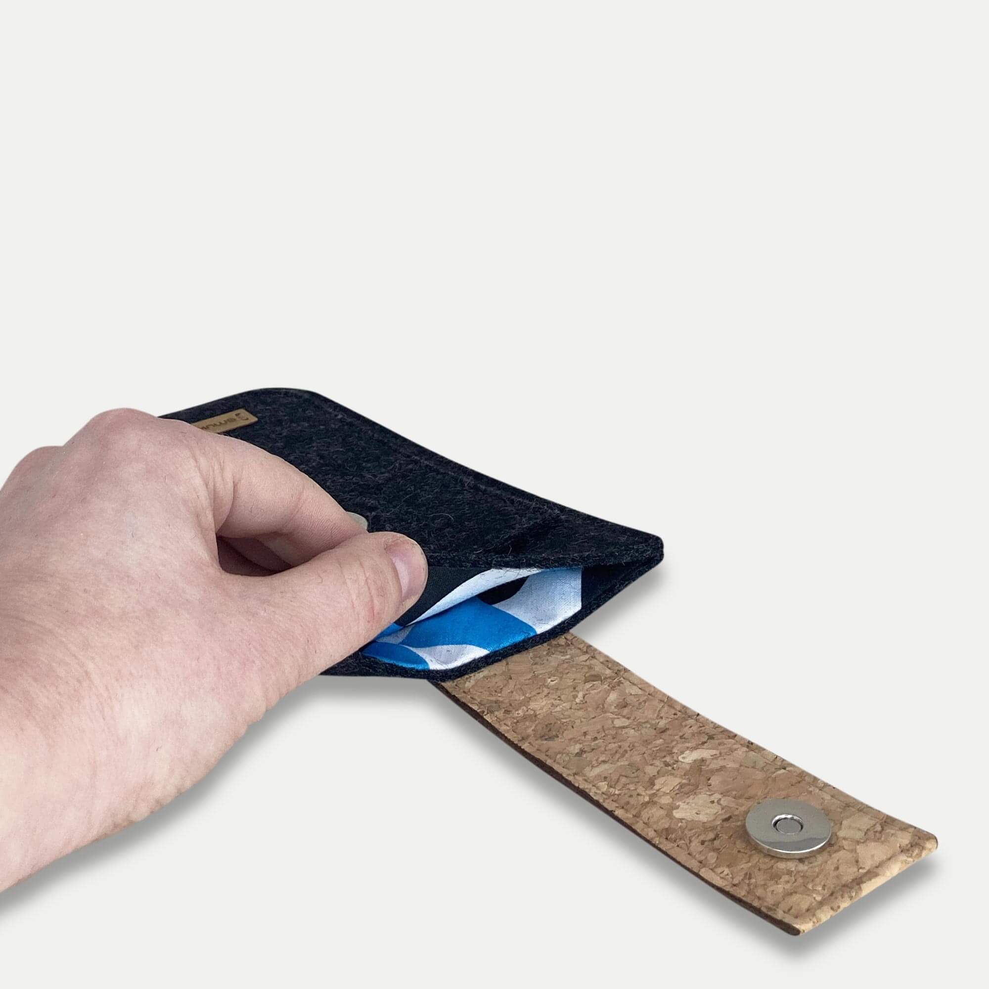 Handytasche für Samsung Galaxy S23 Ultra | mit Magnetverschluss und extra Fach | anthrazit - Shapes | Modell HAKA