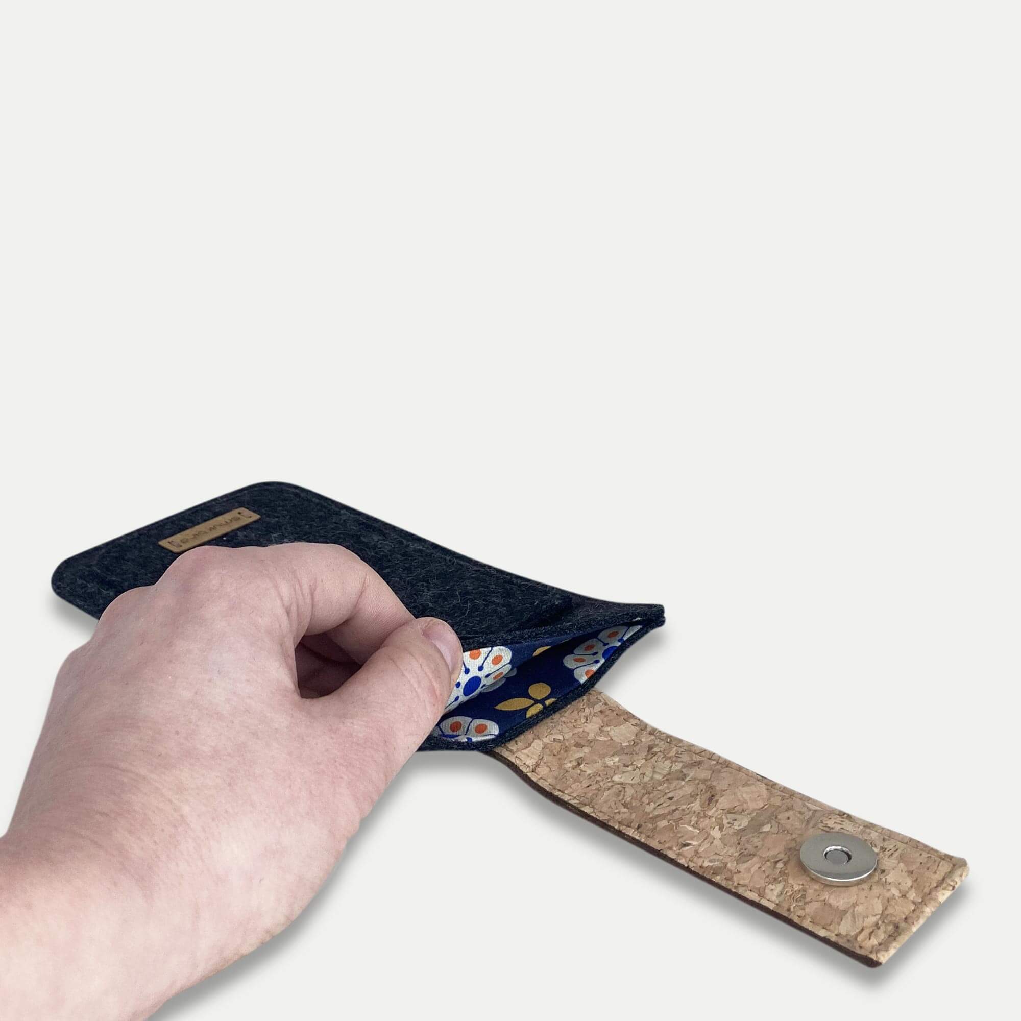 Handytasche für Samsung Galaxy S20 Plus | mit Magnetverschluss und extra Fach | anthrazit - Bloom | Modell HAKA