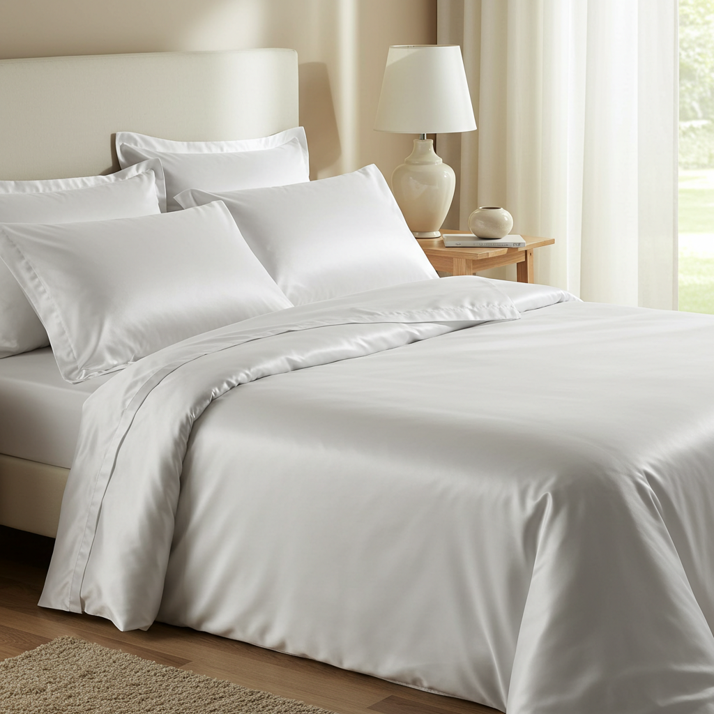 Giza 45 Baumwolle Satin Deckenbezug Handverlesen Extra Langstapelige Baumwolle Meisterhafte Verarbeitung Atmungsaktiv